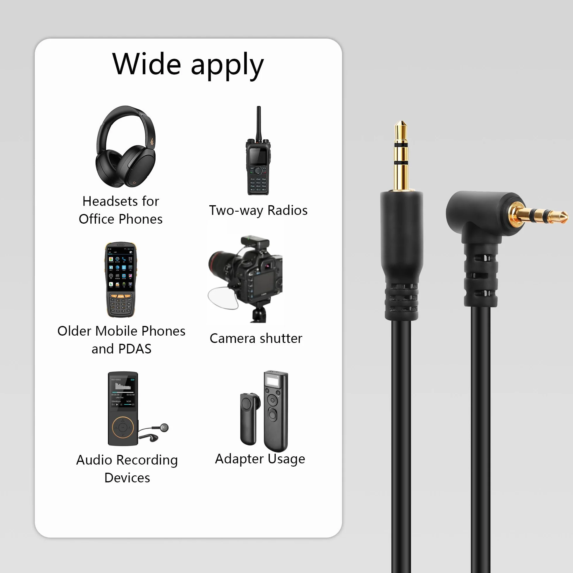 CERRXIAN 2 szt. 2,5 mm kabel audio, 2,5 mm TRS 3-biegunowa wtyczka na wtyczkę, kabel spiralny stereo audio Aux do kamery, aparatu, pilota zdalnego sterowania aparatem, słuchawek, blasterów IR i