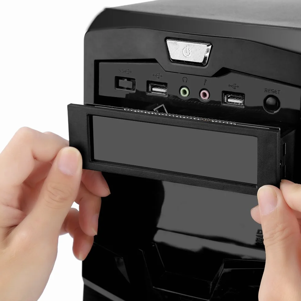 Kontroler Wentylatora 5.25 Sterowanie Prędkością Wentylatora PC 5-kontroler Prędkości Wentylatorów Czujnik Temperatury Procesora z Dużym Wyświetlaczem LCD do Chłodzenia Komputera – Tryby