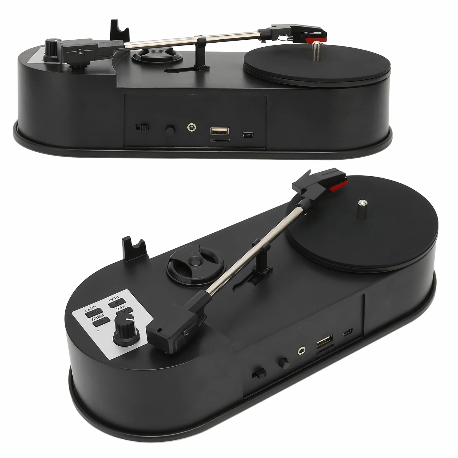 Cryfokt Gramofon Winylowy Gramofon Profesjonalny Konwerter USB 2.0 dla Miłośników Muzyki Mini Wygodna Obsługa Typu „plug and play” Wytrzymały materiał ABS