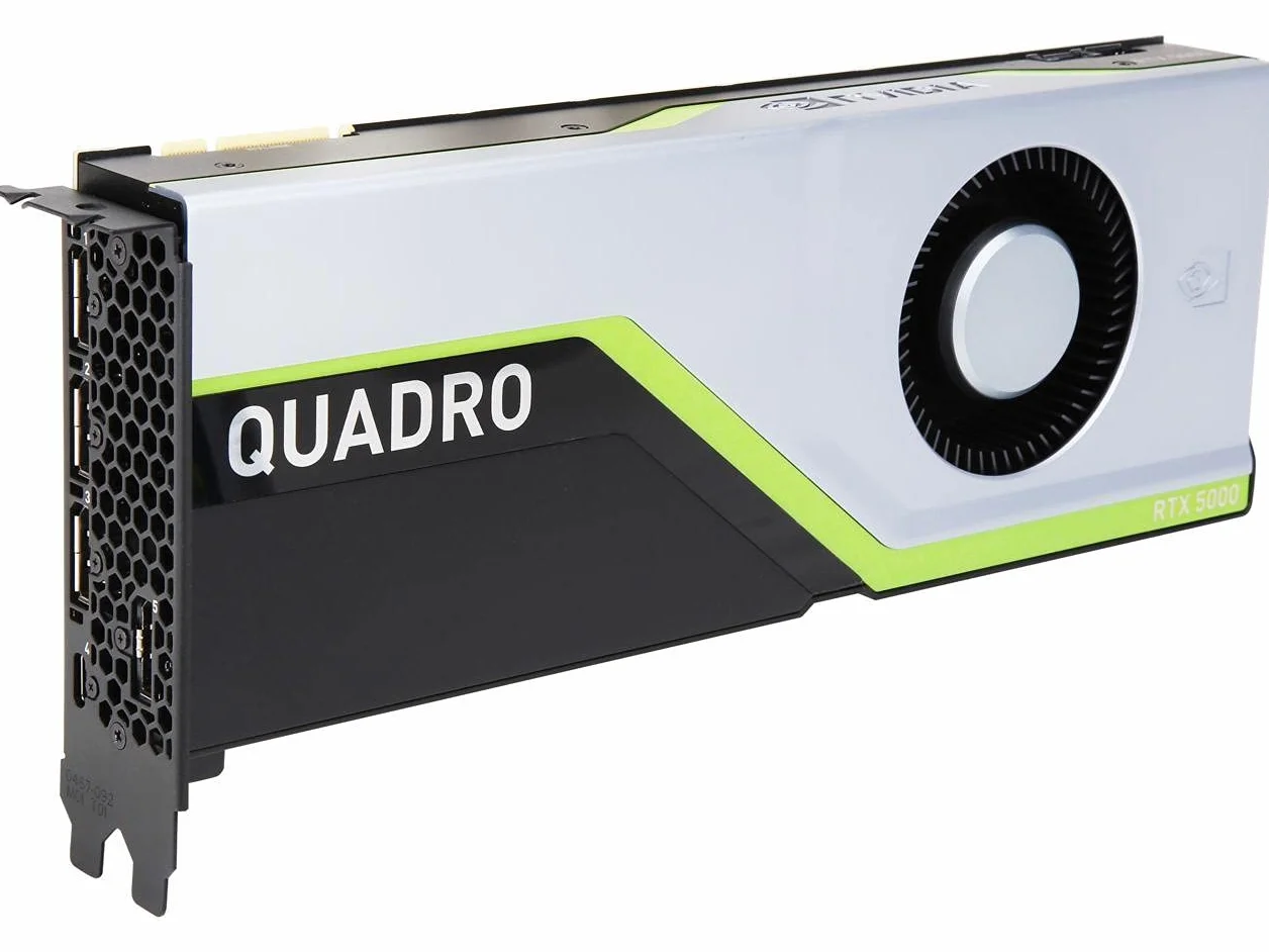 NVIDIA Quadro RTX 5000 16 GB GDDR6 profesjonalna karta graficzna - 3072 CUDA, 384 Tensor, 48 rdzeni RT, 11,2 TFLOPS, DP/VirtualLink, pamięć 448 GB/s, 2-drożna obsługa NVLink - gładkie opakowanie OEM