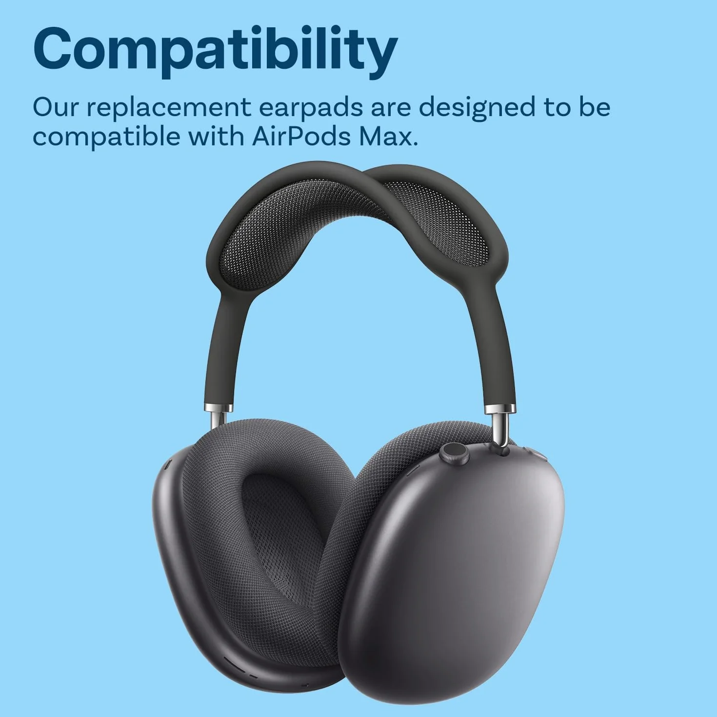 MMOBIEL Zapasowe Nausznik Kompatybilne z AirPods Max Słuchawek - Protein PU Wymienna Poduszka Uszu - Pady Nausznes – Czarny