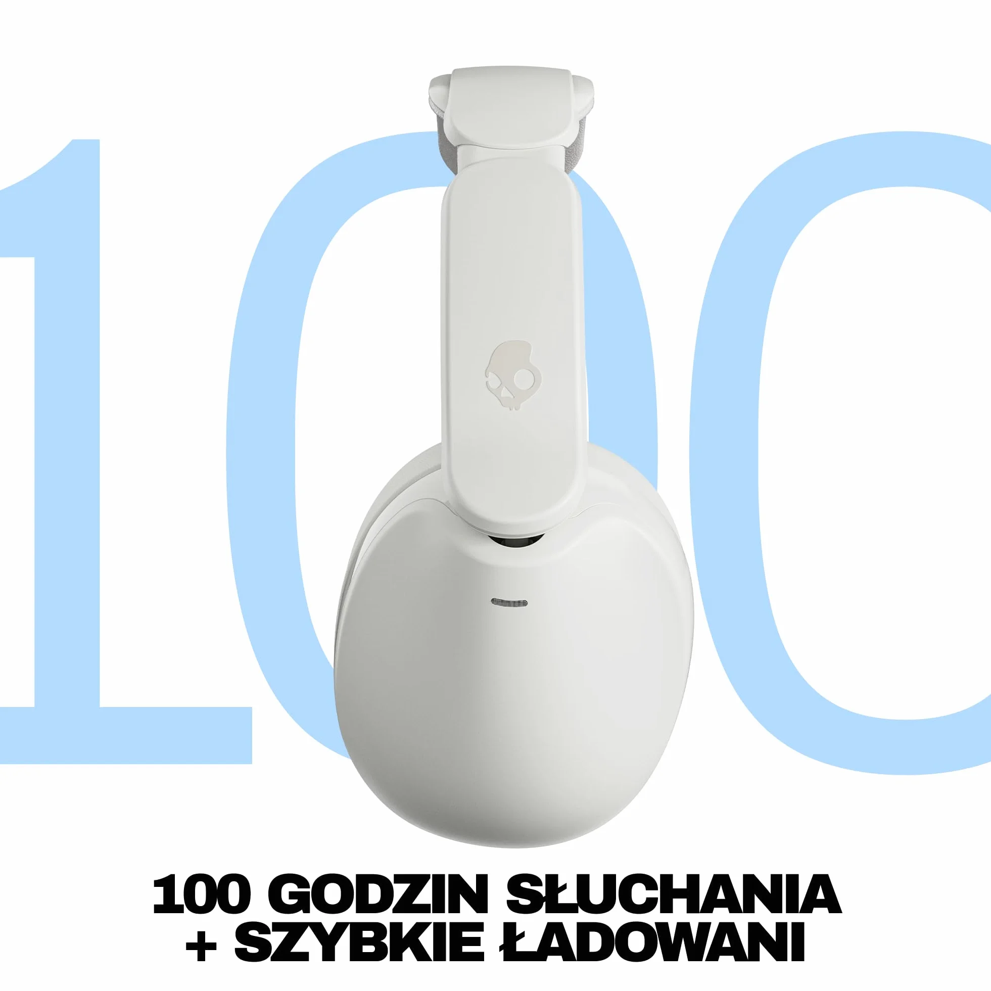 Skullcandy Hesh 360 – bezprzewodowe słuchawki nauszne Bluetooth, do 100 godzin słuchania, konstrukcja wyciszająca hałas, składane na płasko, mikrofon, iPhone, Android - Kość