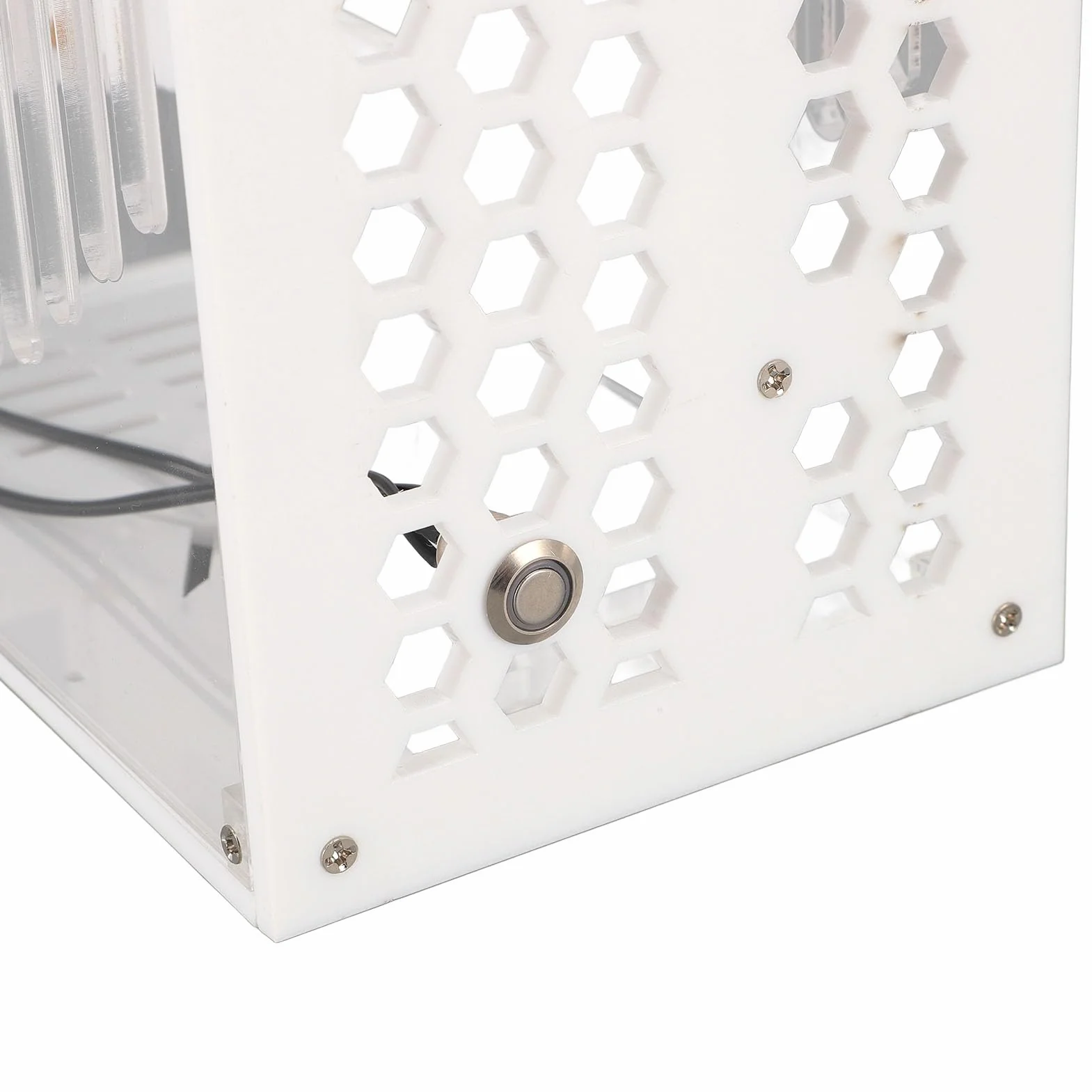 Alomejor Miniaturowa Obudowa Komputera ITX Przenośna, Kompaktowa Obudowa na Biurko do Samodzielnego Grania z Przezroczystymi Panelami Akrylowymi 23x20,5x12cm (WHITE)