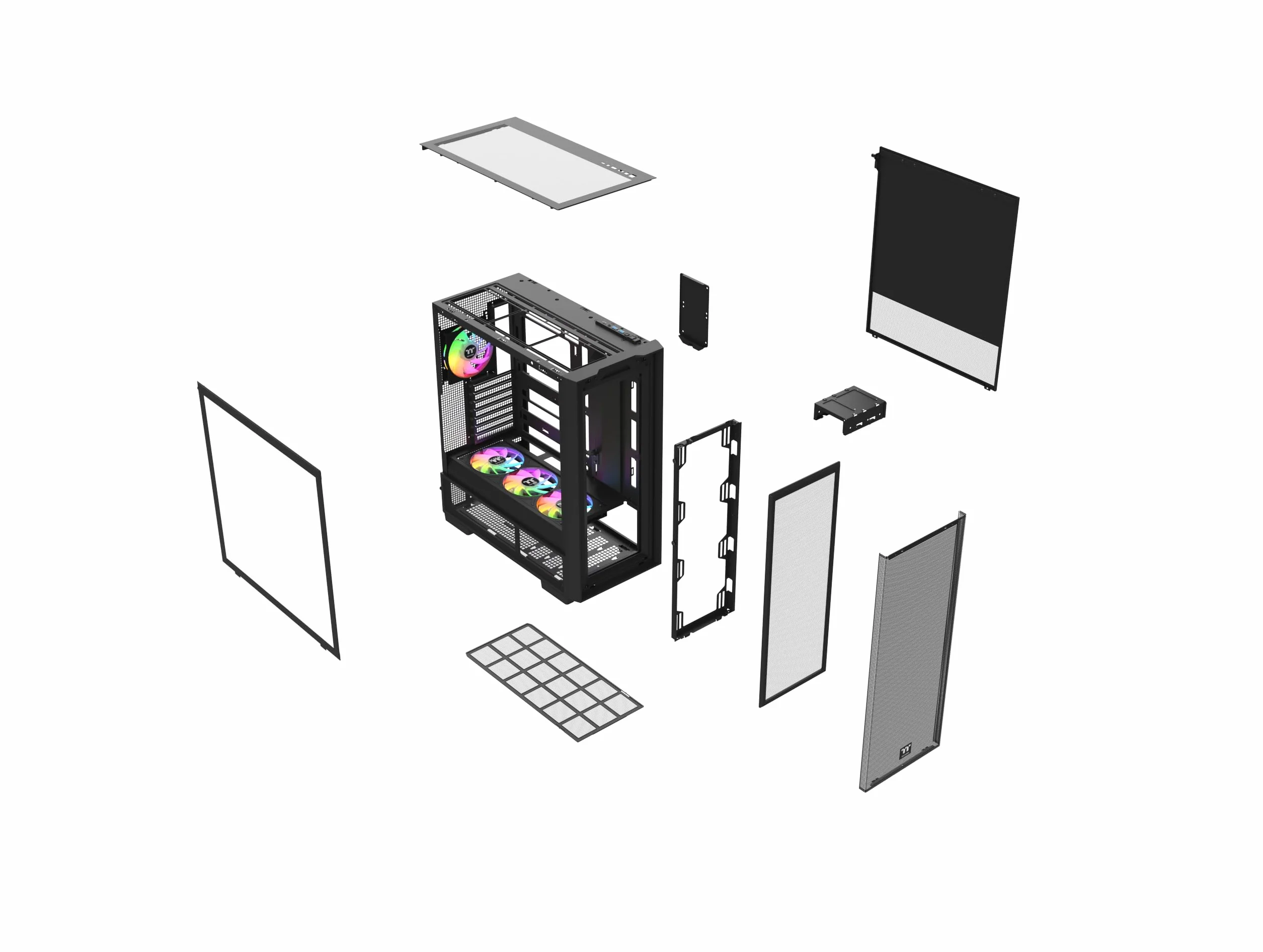 Thermaltake S380 TG ARGB | Mid Tower Chassis | kompatybilny z Hidden Connector | panel ze szkła hartowanego | 360 mm Single Frame ARGB system wentylatora i 1 fabrycznie zainstalowany wentylator ARGB