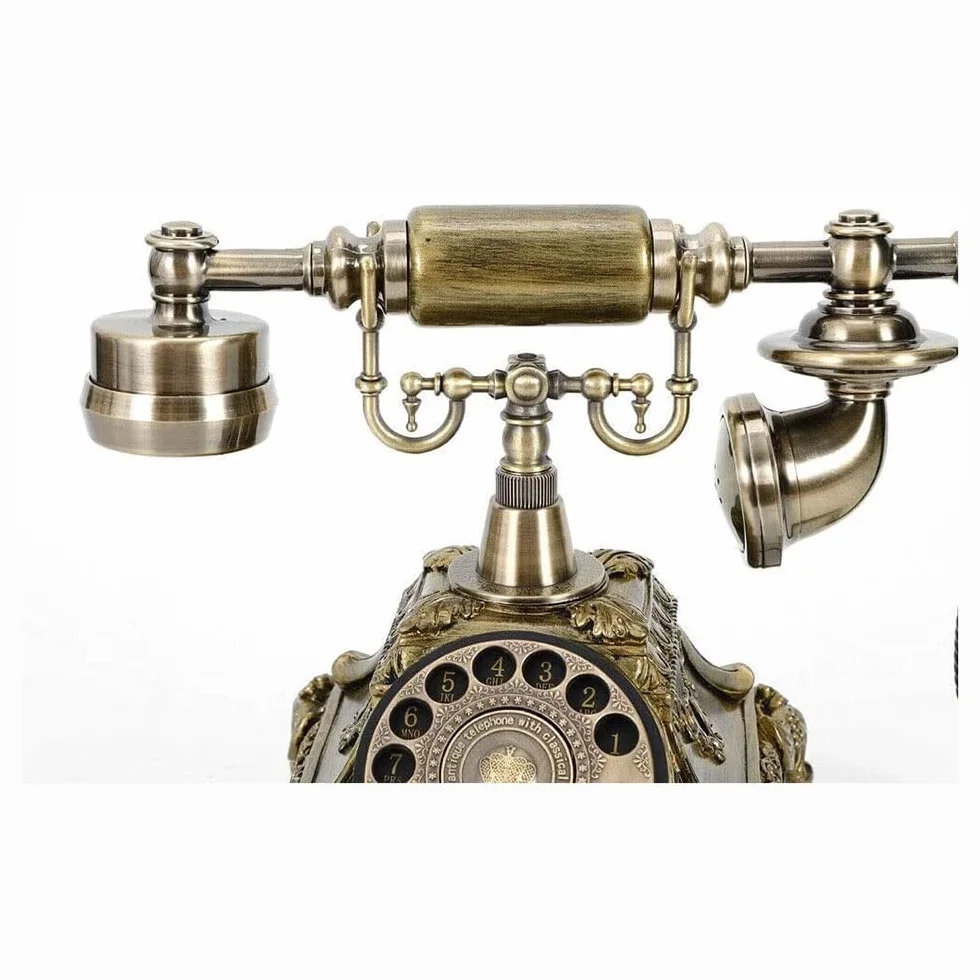 Telefon Zabytkowy, Klasyczny, Modny, Europejski, Antyczny, Retro, Z Żywicy, Zabytkowy, Przewodowy, Telefon Stacjonarny, Biurkowy, Z Tarczą Obrotową, Telefon Domowy I Biurowy