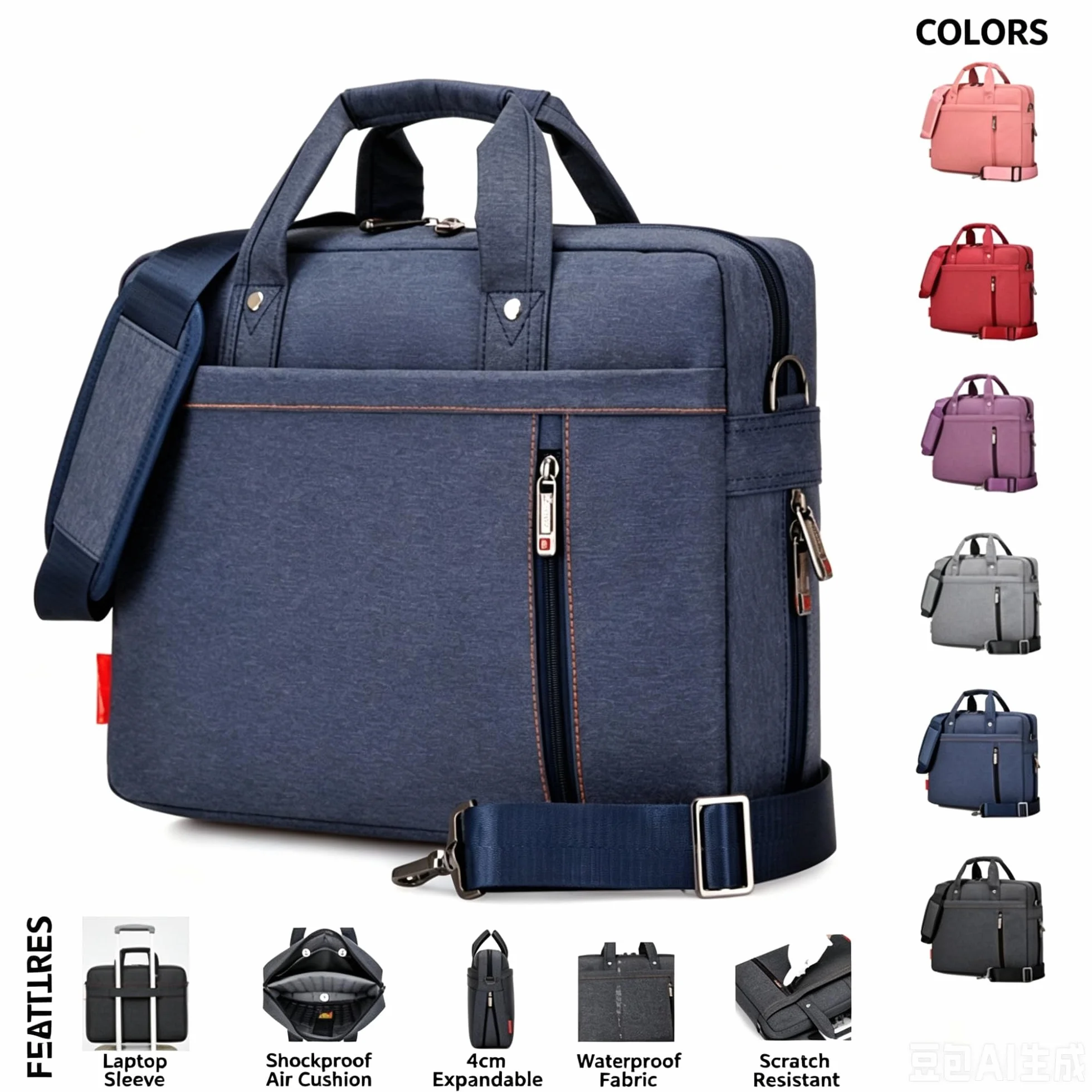 Expandable Laptop Bag Suitable For Lenovo ThinkPad T14s 14-inch | Multi-compartment Waterproof Shockproof Computer Bag with Dual Layer Air Cushion
