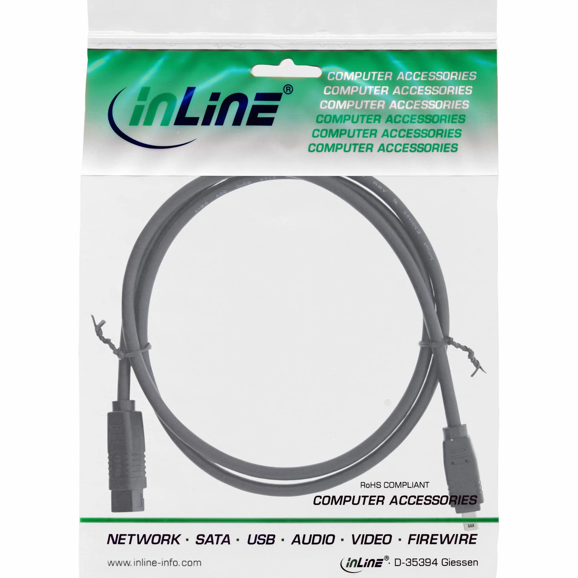 InLine kabel FireWire 1394b 1 m 9-pinowy męski na 4-pinowy męski