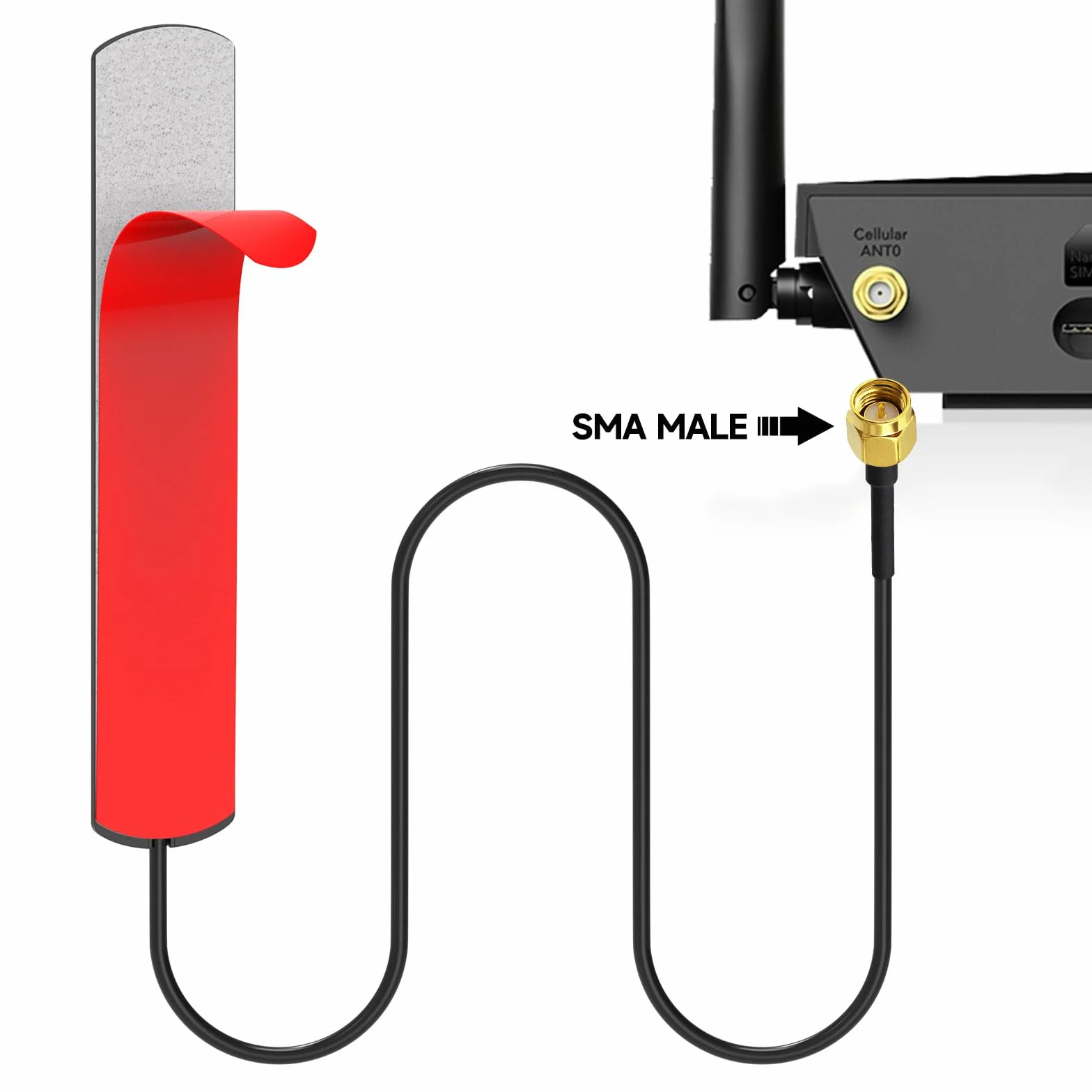 Eightwood Antena GSM 4G LTE 3dBi SMA Złącze szklane złącze męskie BNC/TS9/RP-SMA Adaptery do bezprzewodowego routera Wifi DAB DAB+ radio samochodowe telefon komórkowy