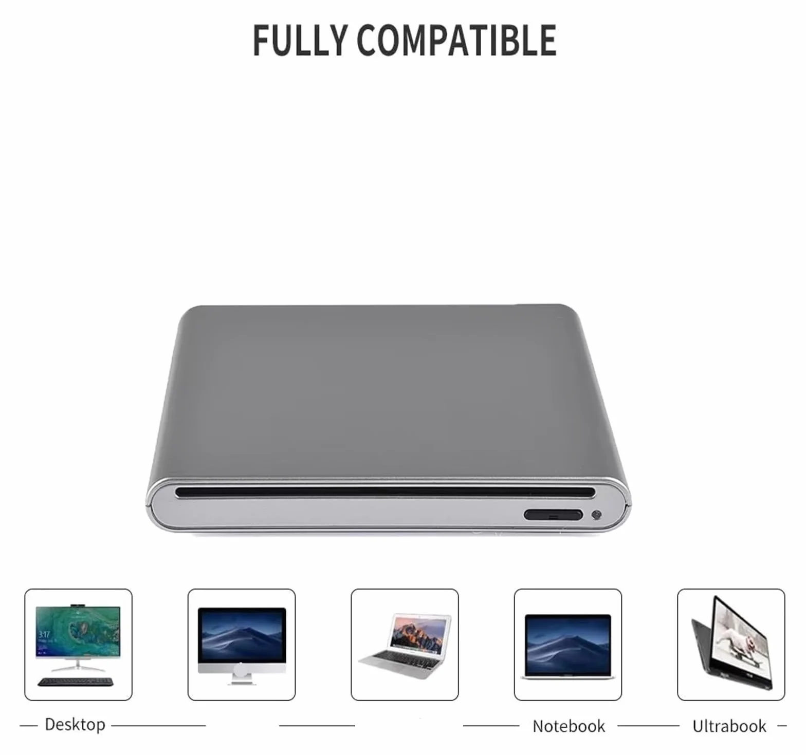 Nagrywarka zewnętrzna USB do laptopa, komputera stacjonarnego, z funkcją nagrywania i szybkiego transferu danych