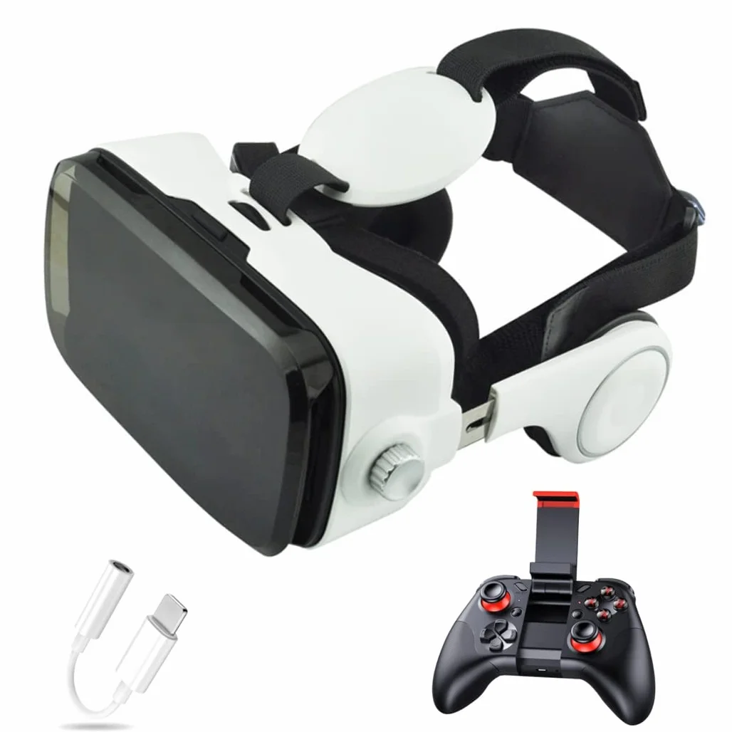 Okulary VR, zestaw słuchawkowy z wirtualnej rzeczywistości, zestawy słuchawkowe VR obsługują Android i IOS, połączenie Bluetooth dla iPhone 13 Pro Max/13 Pro 13/12/11, do Samsung Galaxy S21, Huawei, Xiaomi (Kolor: B, rozmiar: Ios )