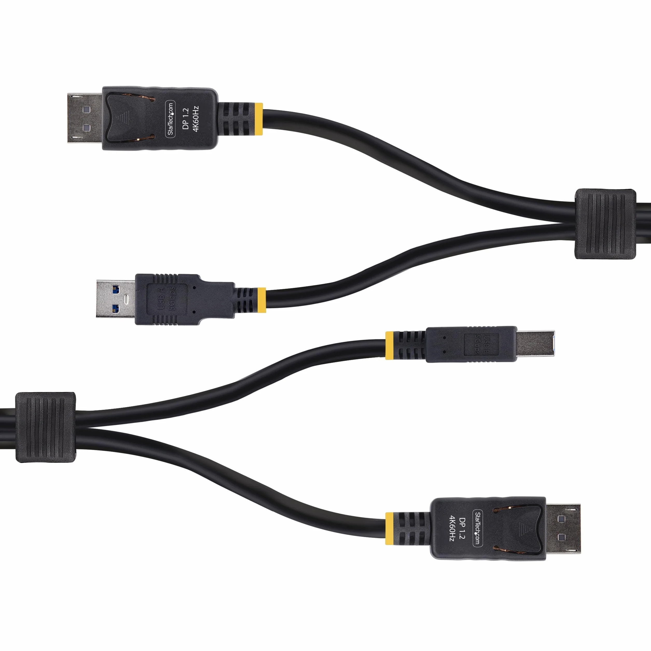 StarTech.com Kabel DisplayPort i USB 5 Gb/s, kabel KVM 4K 60 Hz, DP i USB Combo do przełącznika KVM