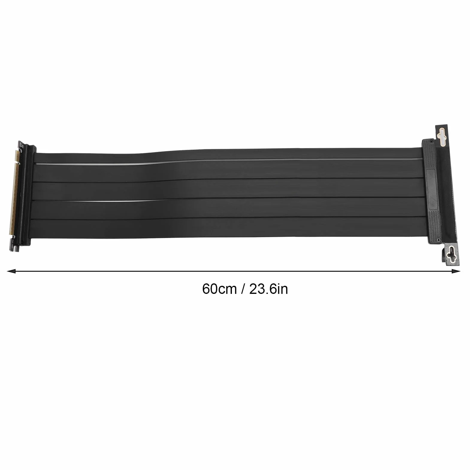 Fockety Kabel Pionowy PCIE 4.0 X16, Elastyczne Przedłużacz o Wysokiej Prędkości z Złączem do Odwrotnego 90 Stopni dla RTX4090 RX8900, Kompatybilny z PCIE 3.0 2.0 1.0, Instalacja GPU Pion (60 cm)