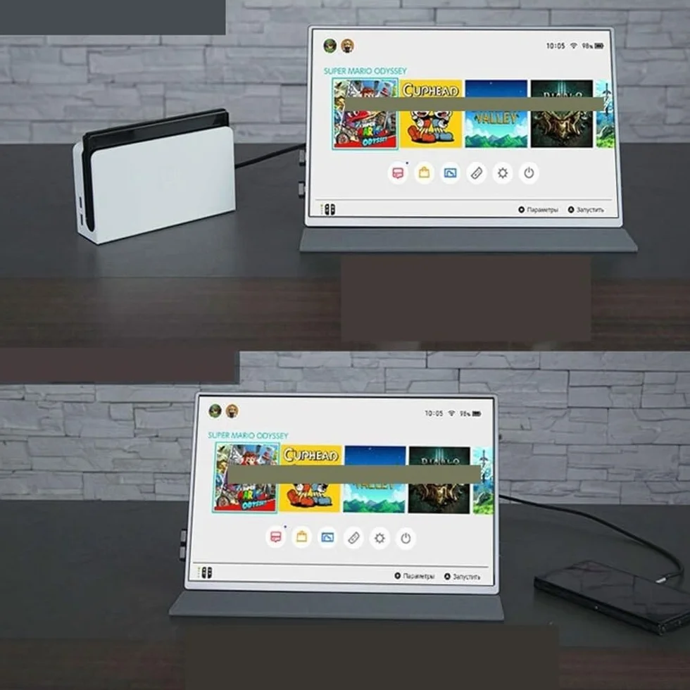Przenośny monitor do laptopa 13,4-calowy 60 Hz 500 nitów 4K przenośny wyświetlacz do laptopów telefonów komórkowych konsol gier rozszerzony ekran Przenośny monitor do gier
