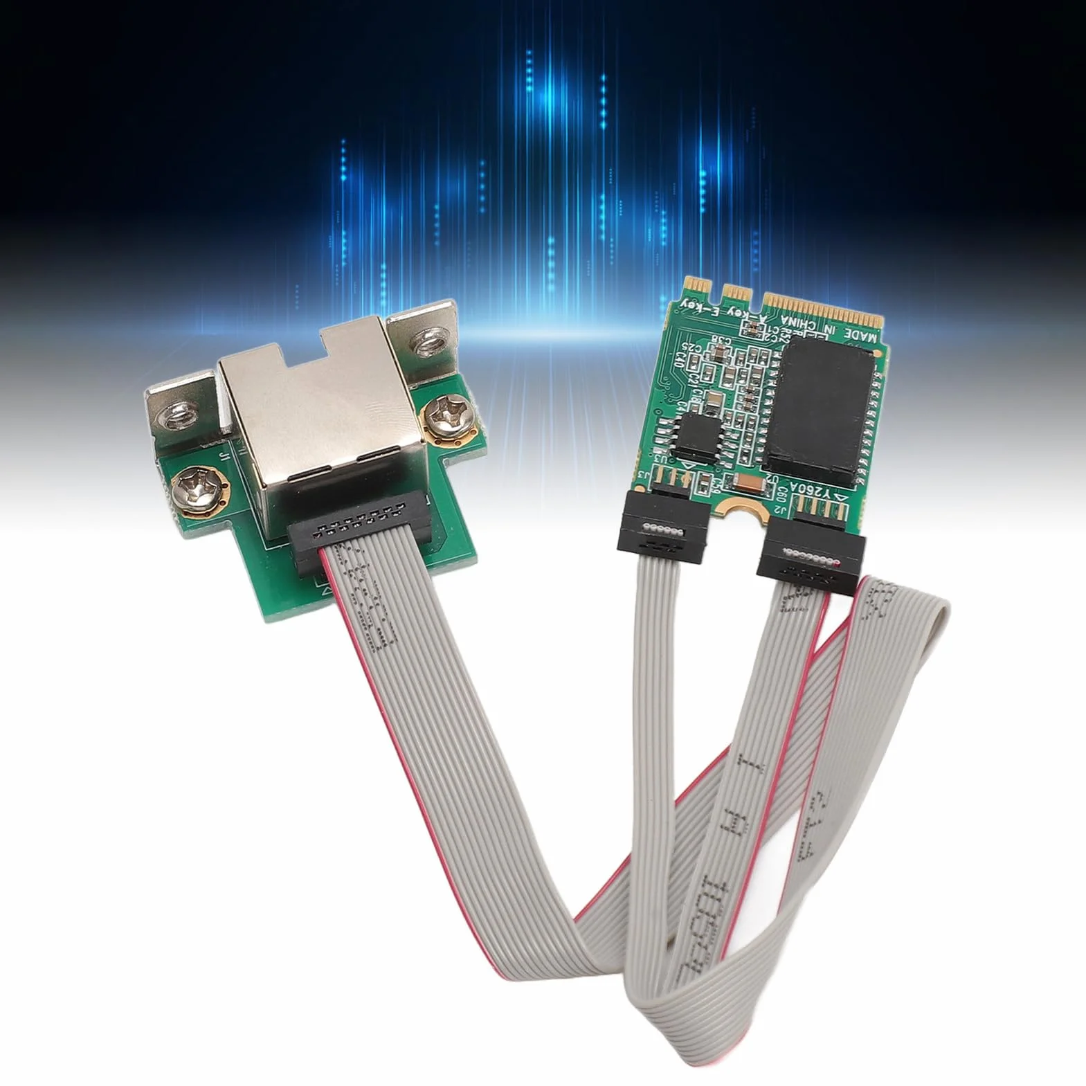 Karta Sieciowa M.2 A + E, 1000/100/10Mbps z Wygiętym Pinem Gigabit Ethernet, Pojedynczy Port Serwerowa Karta Sieciowa RJ45 z Chipem I210AT do Komputera