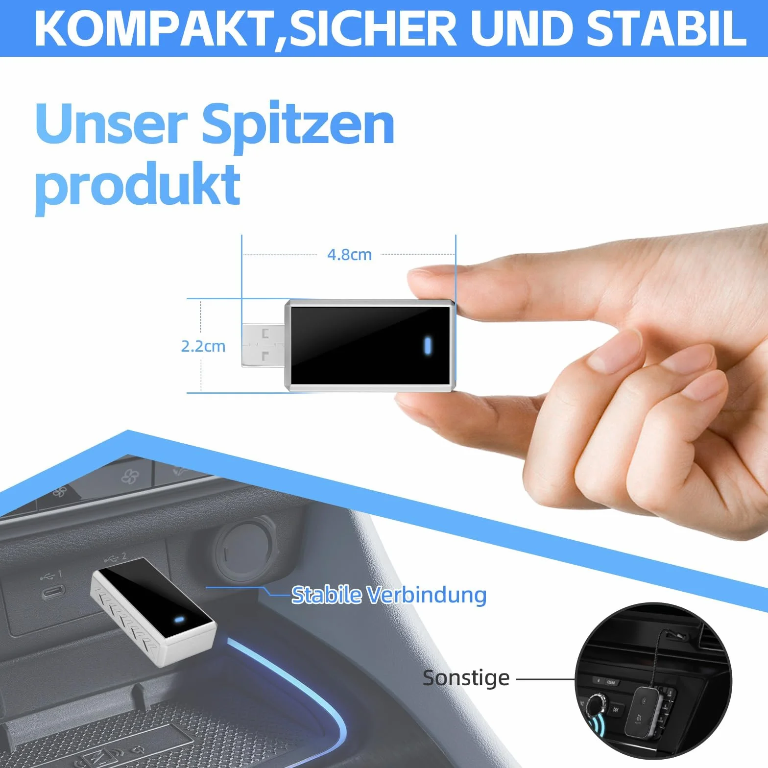 Bezprzewodowy adapter CarPlay Android Auto 2 w 1, Plug and Play, 2025, do samochodów z przewodowym CarPaly i Android Auto, obsługuje iOS 10+ i Android 11+