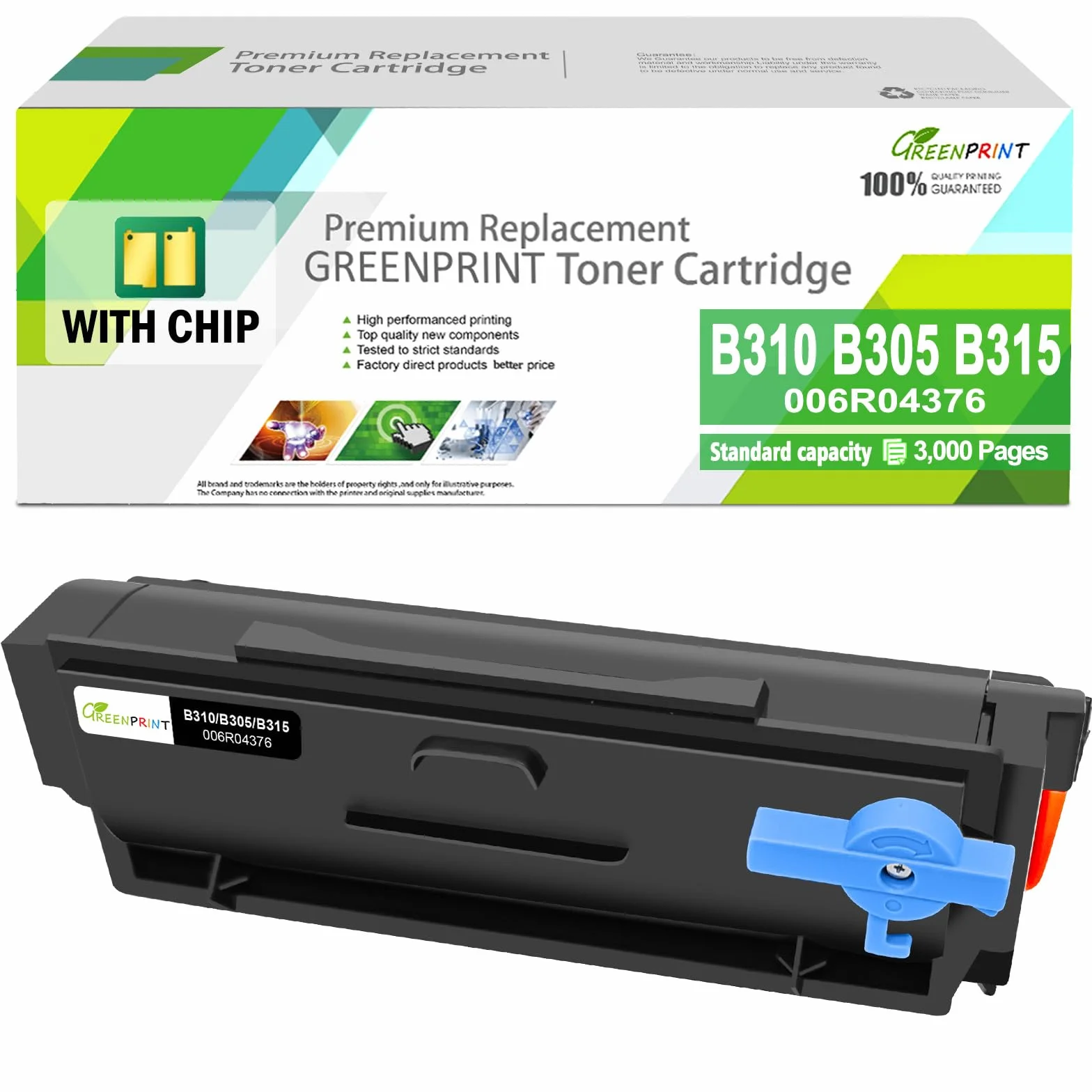 006R04376 Odnowiony toner B305 B310 B315 Standardowa pojemność 3000 stron do B305 B310 B315 B305DNI B310DNI B315DNI Drukarki (1 Czarny) GREENPRINT