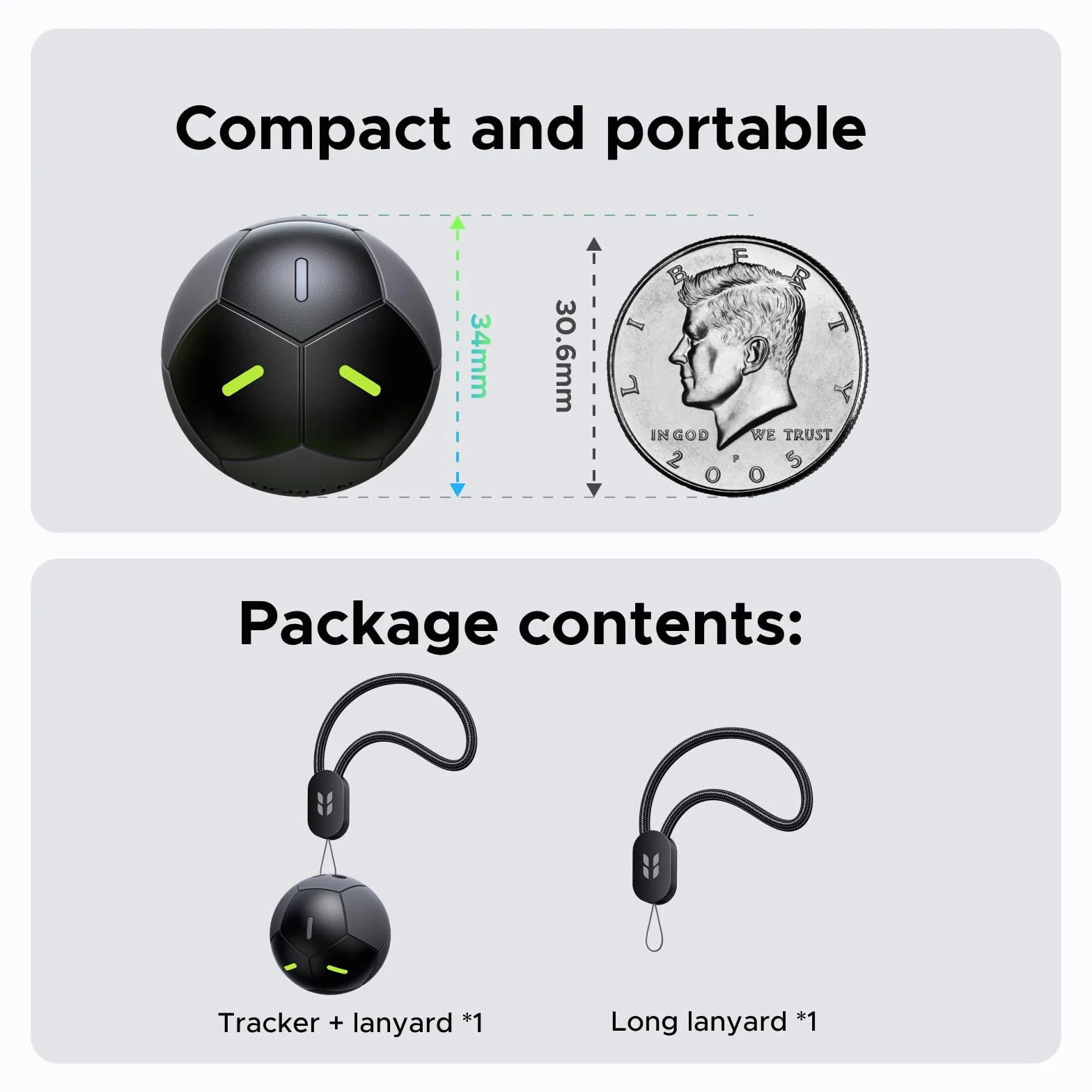 UGREEN FineTrack 2 w kształcie piłki nożnej, kompatybilny z Apple Find My (tylko iOS), 110 dB, IP68, nie wymaga ładowania, żywotność baterii 5–7 lat, lokalizator do walizek, kluczy, plecaków