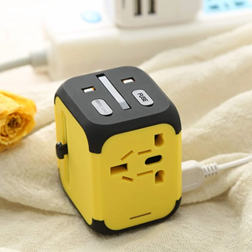 Międzynarodowy zasilacz, ogólnoświatowy adapter podróży, Uniwersalna adapter wtykowy z 2 Usb. Porty bardzo odpowiednie do podróży (Color : D, Rozmiar : 5 * 5.7 * 6.5cm)