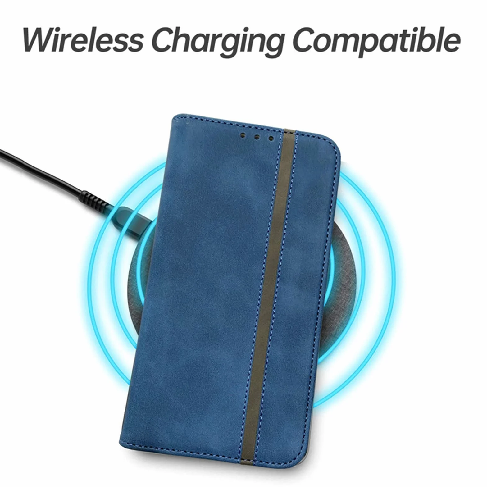 Etui do Samsung Galaxy S22/S22 Plus/S22 Ultra, skórzany portfel etui z przegródką na karty gotówkę magnetyczne zamknięcie etui z klapką na telefon, niebieskie, S22 Plus 6,5 cala