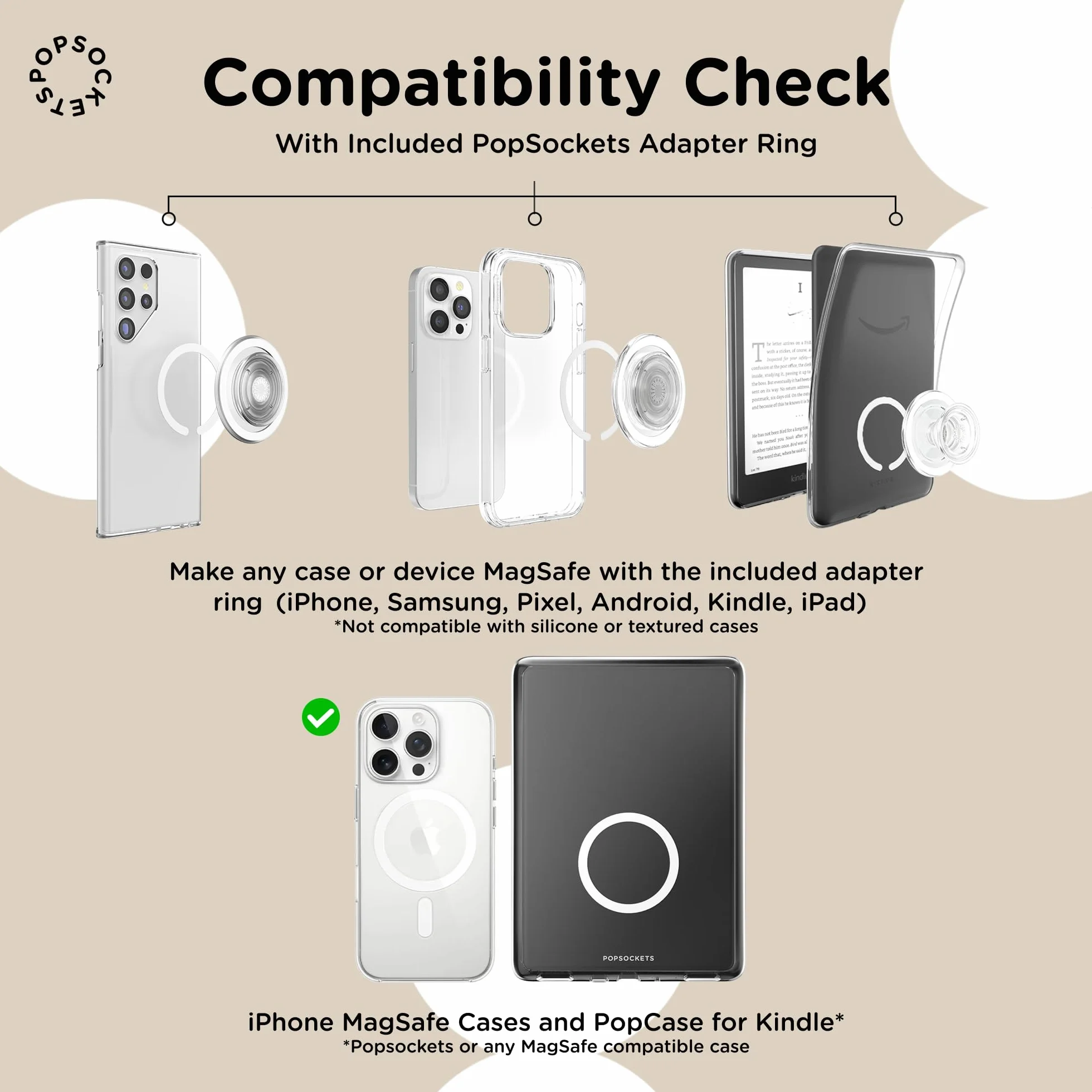 PopSockets uchwyt do telefonu MagSafe z podstawką, stojakiem magnetycznym, wymiennym blatem, bezpiecznym uchwytem do etui iPhone MagSafe, Phone & Tablet Grip - Enamel Astro