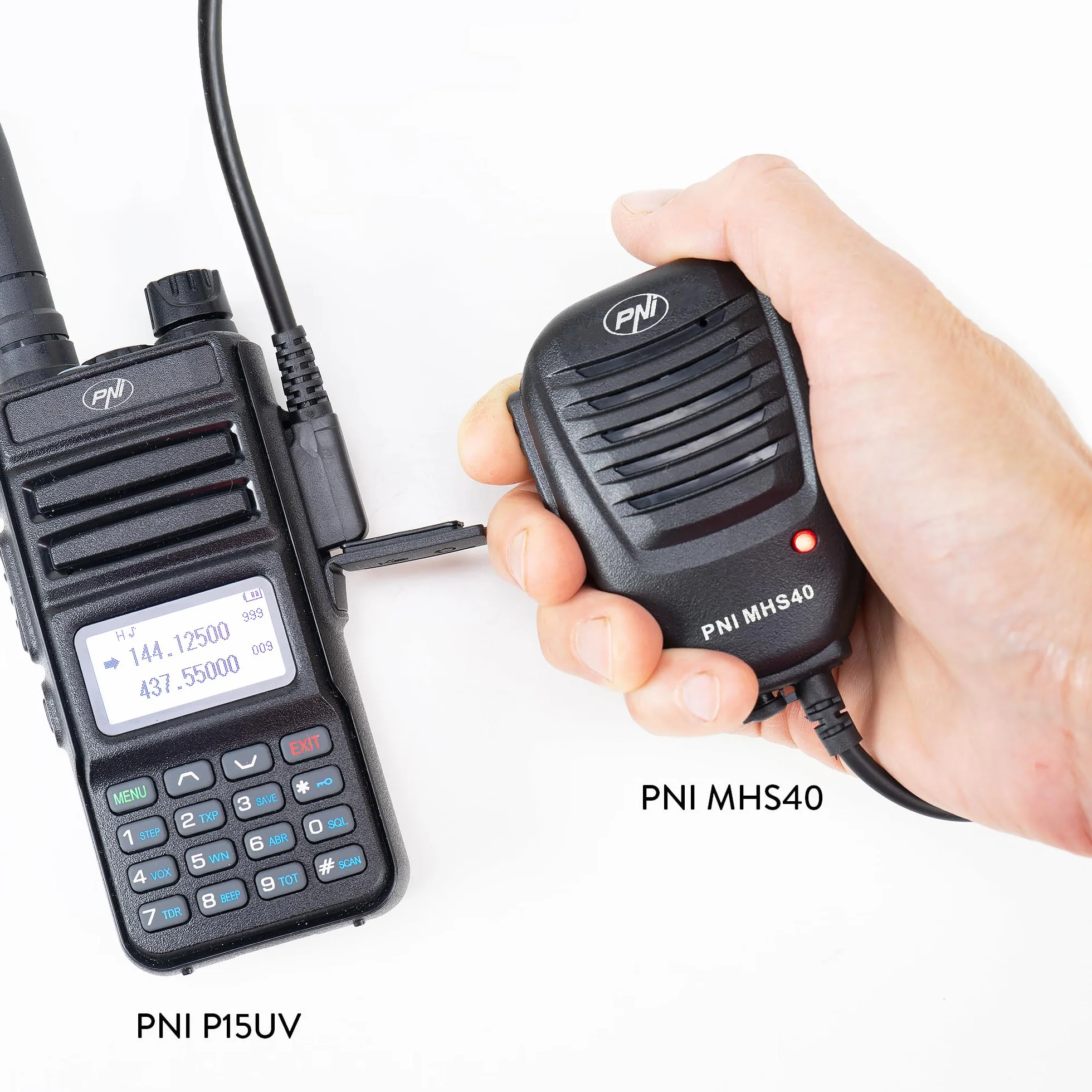 PNI MHS40 2-biegunowy mikrofon głośnikowy do radia PMR VHF/UHF