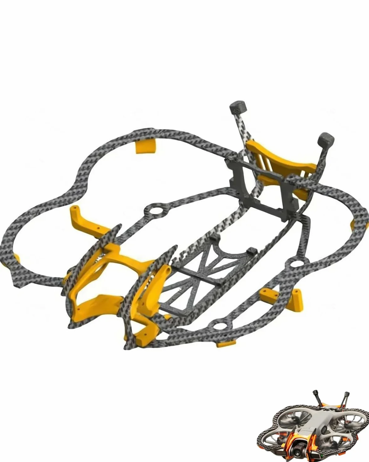 Zestaw ochronny z włókna węglowego kompatybilny z DJI Neo 2 – lekka, odporna na uderzenia osłona z osłonami gimbala i śmigła do akcesoriów do dronów Neo 2 (pomarańczowy)