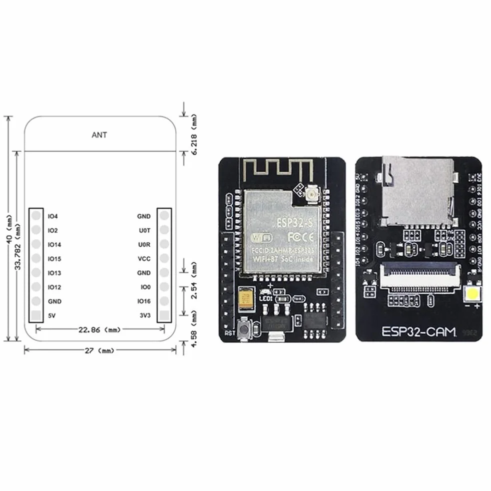 Płyta rozwojowa -CAM + moduł kamery OV2640 zestaw 520 KB + 4 MB PSRAM 32 Mbit WiFi + moduł Bluetooth Ultra Low Powers 5V IoT