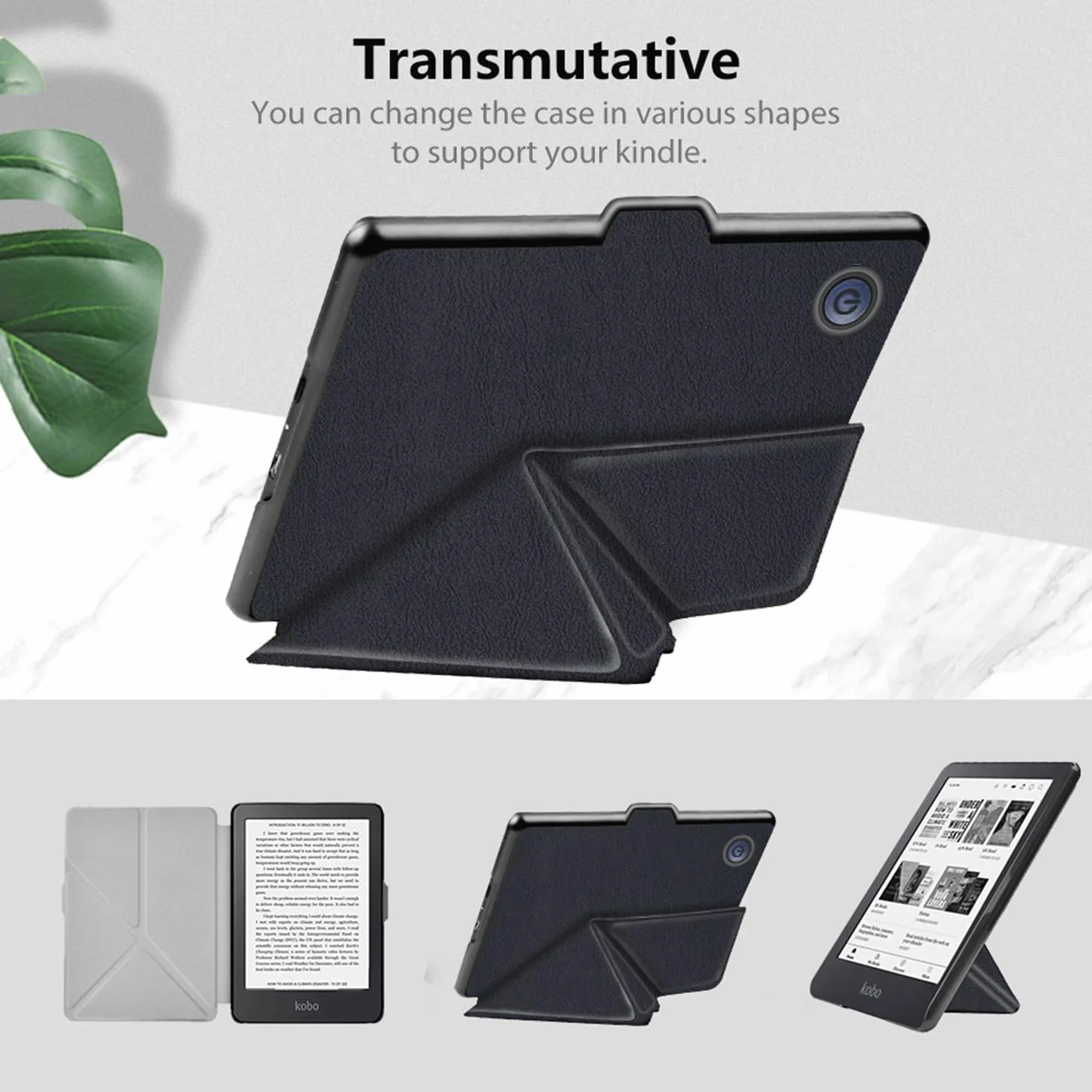 Odporne na wstrząsy etui do KOBO Clara Colour - Etui KOBO Clara BW 6" czytnik e-booków ze składanym stojakiem ochronnym (czarny)