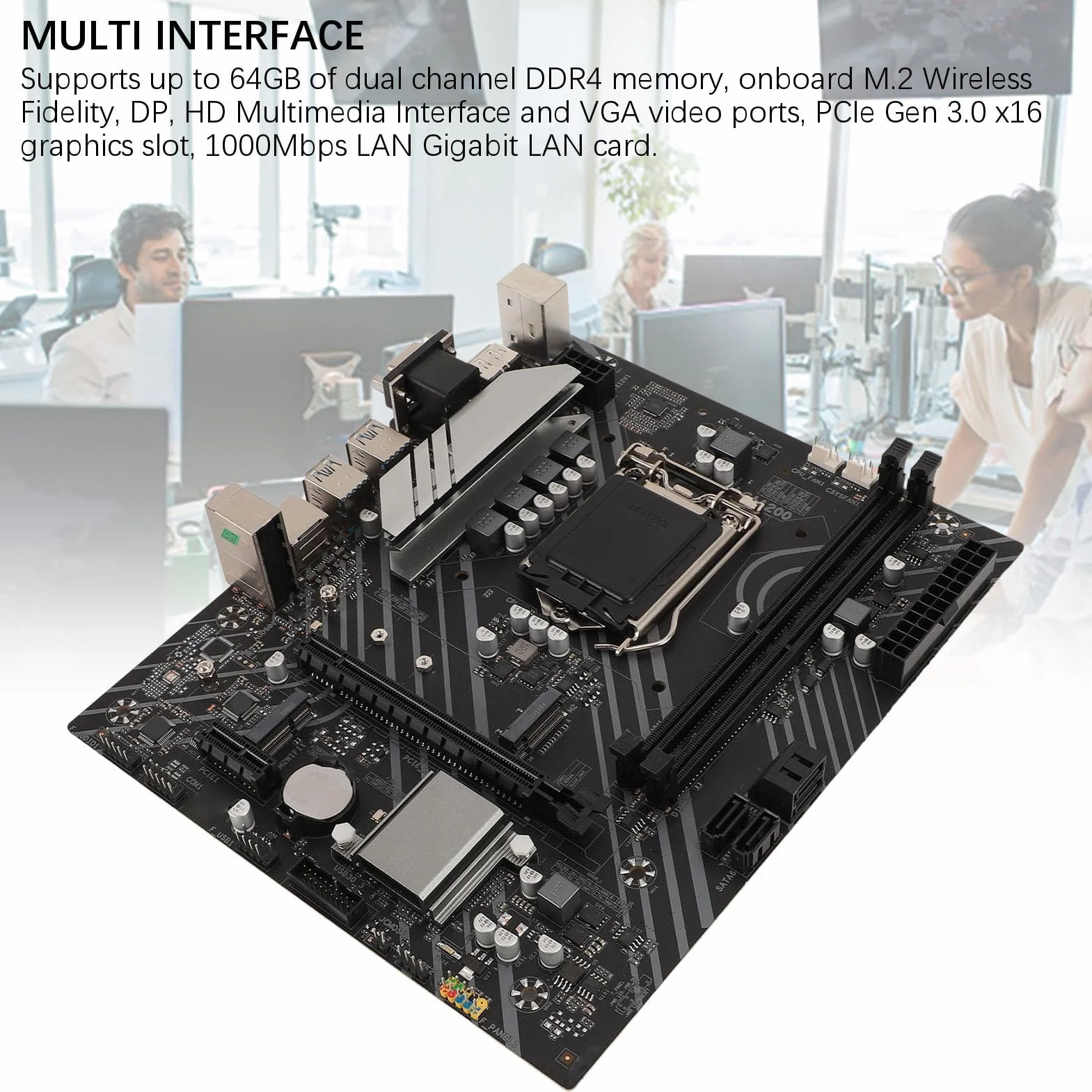 Płyta Główna do Gier Z490 GAMING PLUS, Dwukanałowa pamięć DDR4, PCIe Gen 3.0 X16, SATA3.0, NGFF/NVME M.2, HDMI, DP, Interfejs VGA LGA 1200 Płyta Główna Komputera