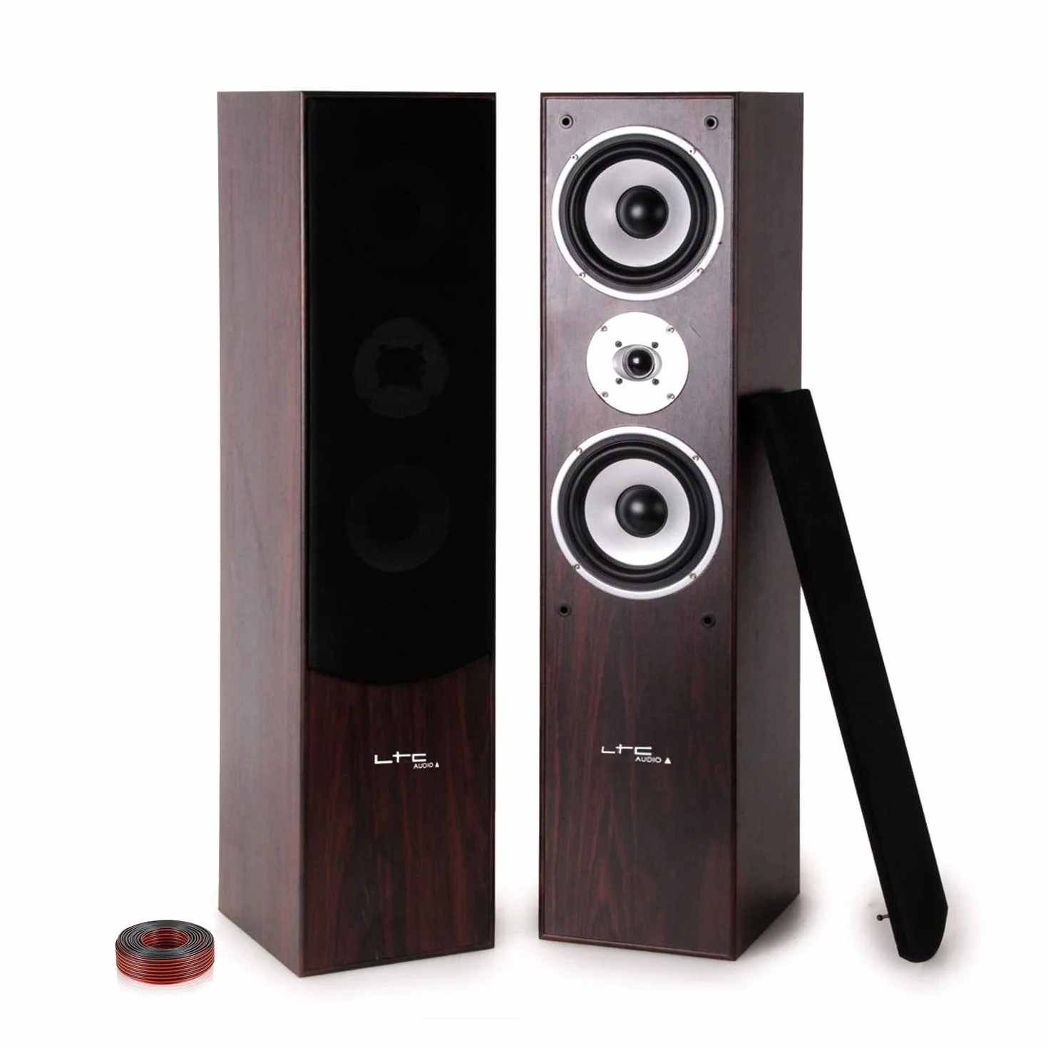 PM Głośniki kolumnowe HiFi Bass Reflex 2x500W L766-WA + 10 metrów przezroczystego kabla