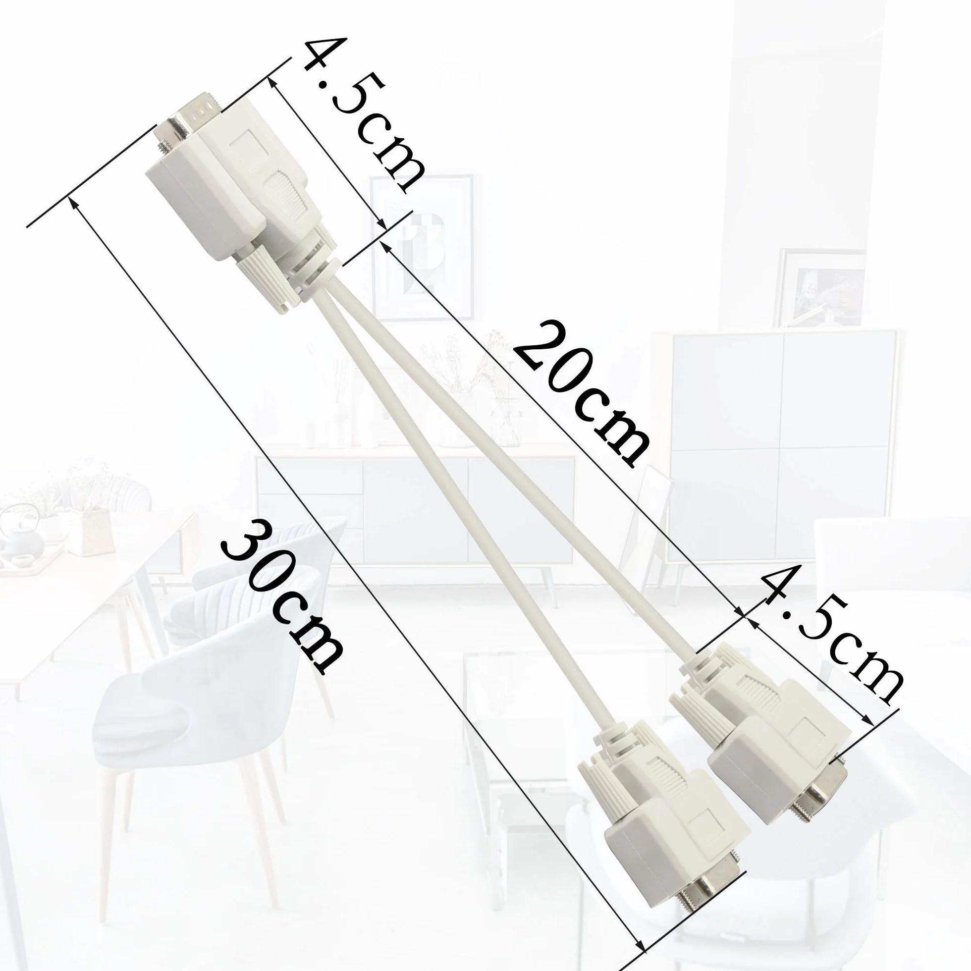 Kabel rozdzielający DB9 Y 30 cm 1 męski na 2 żeński RS232 rozdzielacz adapter KANGPING