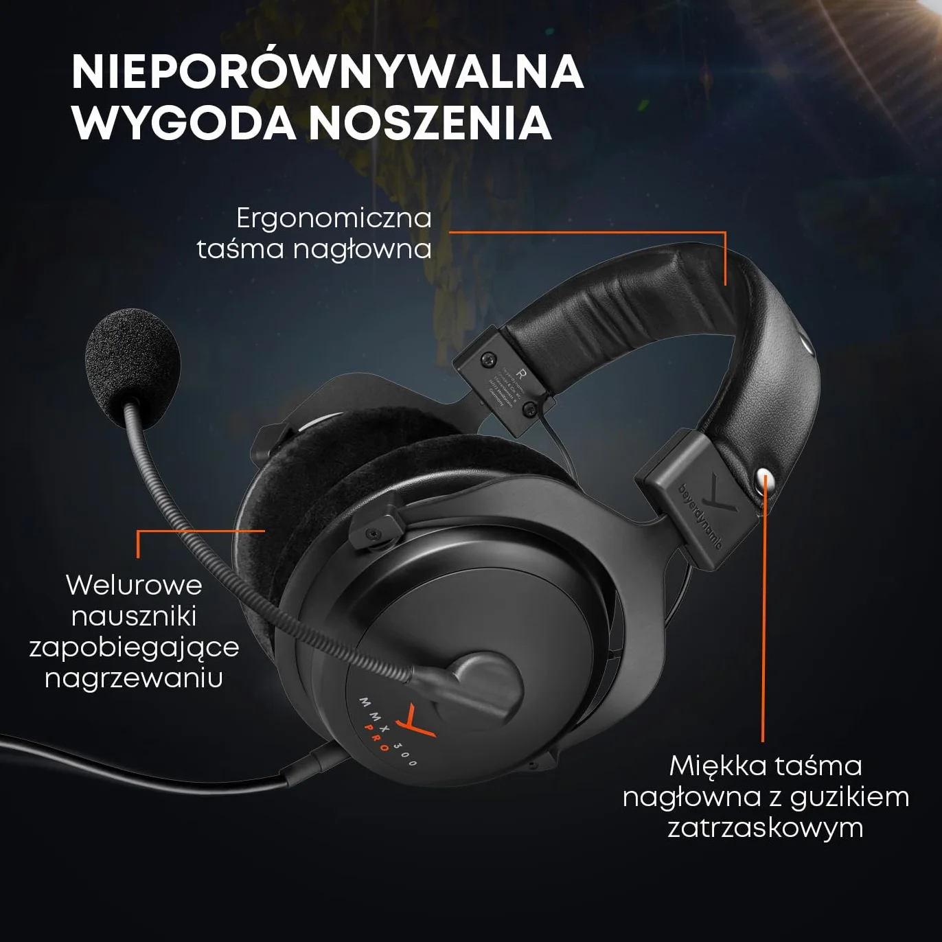 beyerdynamic MMX 300 PRO Zestaw słuchawkowy z przetwornikami STELLAR.45 i mikrofonem pojemnościowym, przewodowy zestaw słuchawkowy do gier