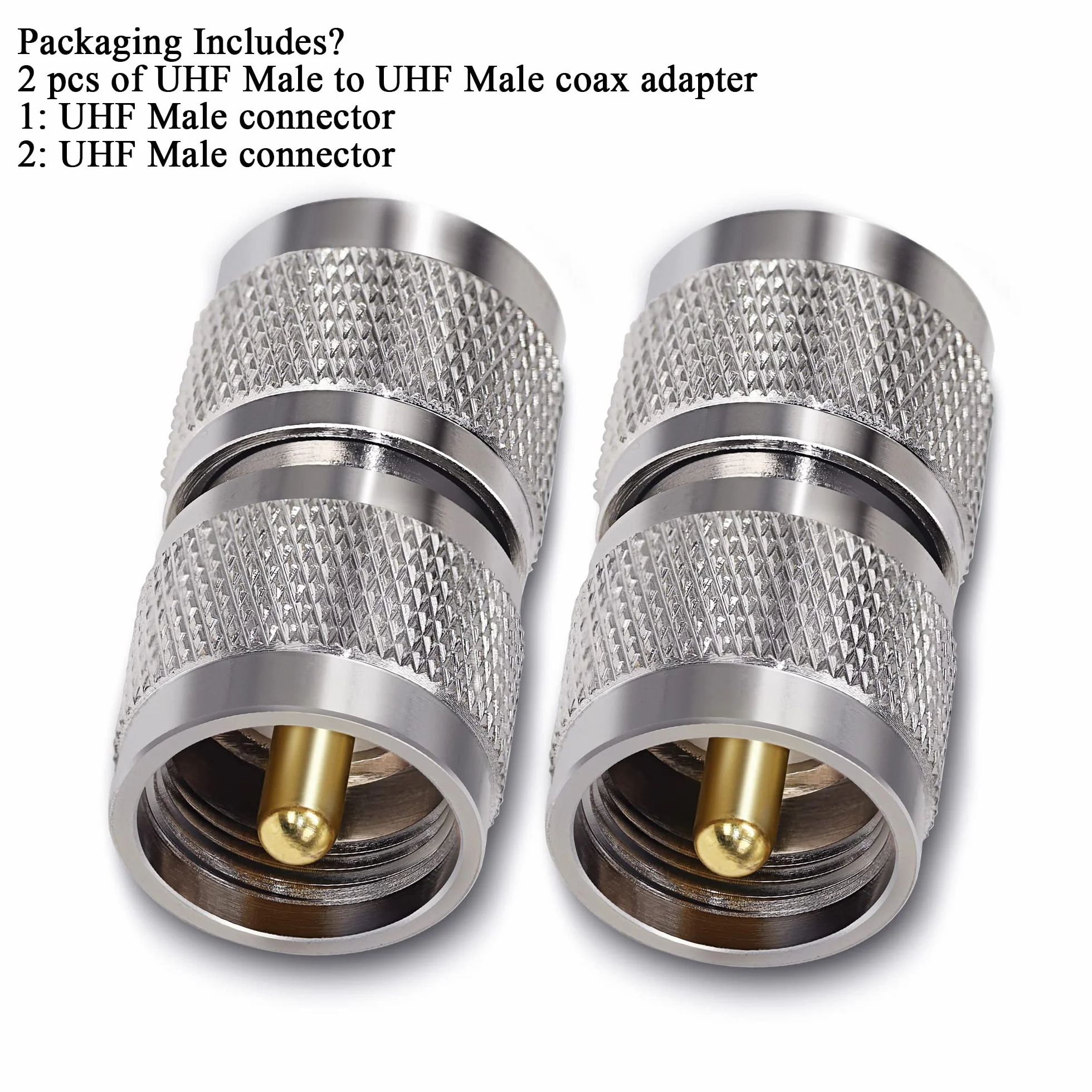 Wtyczka koncentryczna UHF TUOLNK PL259 Wtyczka UHF do wtyczki UHF Adapter koncentryczny PL-259 Wtyczka do kabla przedłużającego 2szt