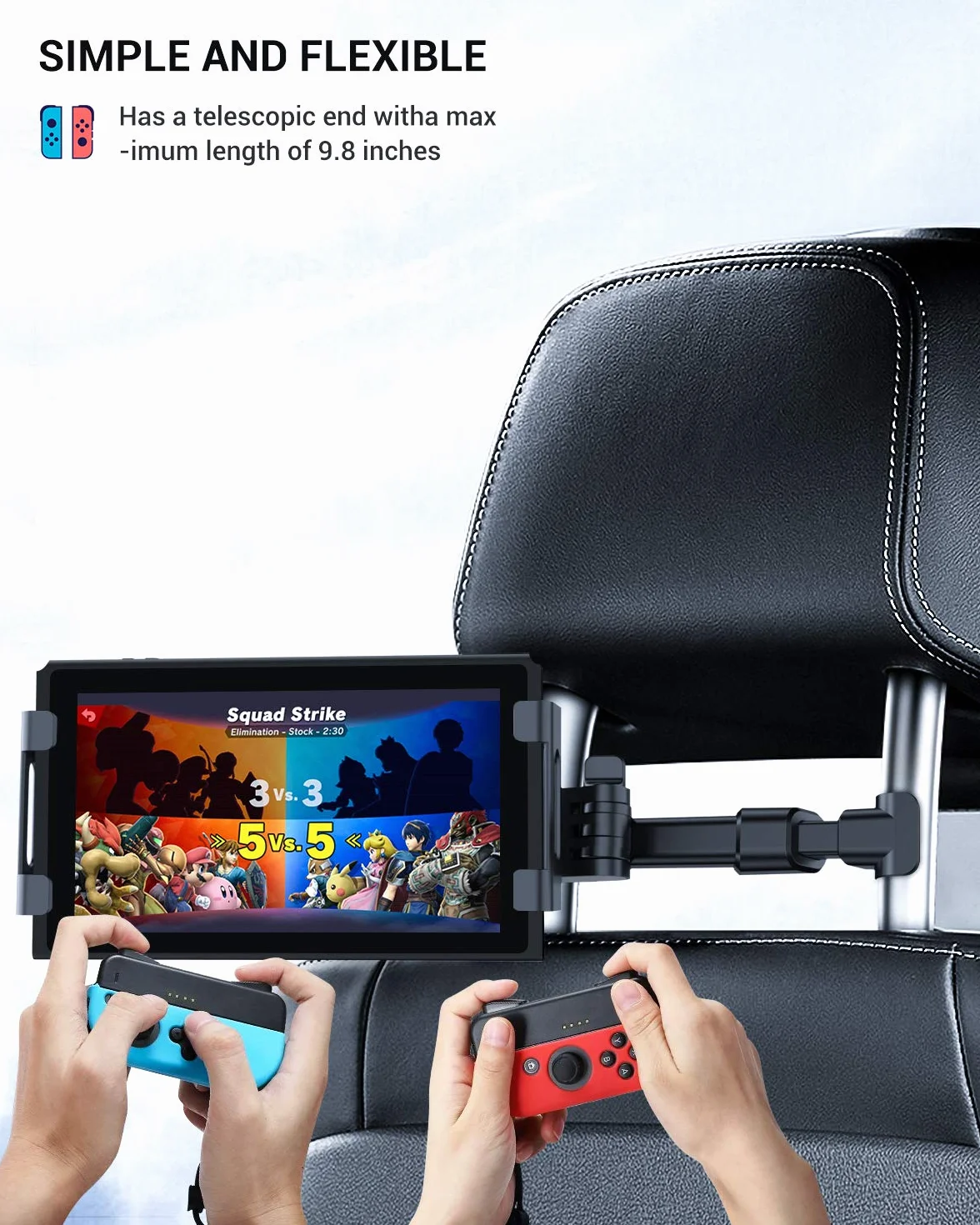 Eono Uchwyt na tablet samochodowy 360° obrót dla iPada 4-13 cali iPhone Galaxy Tab Huawei Mediapad