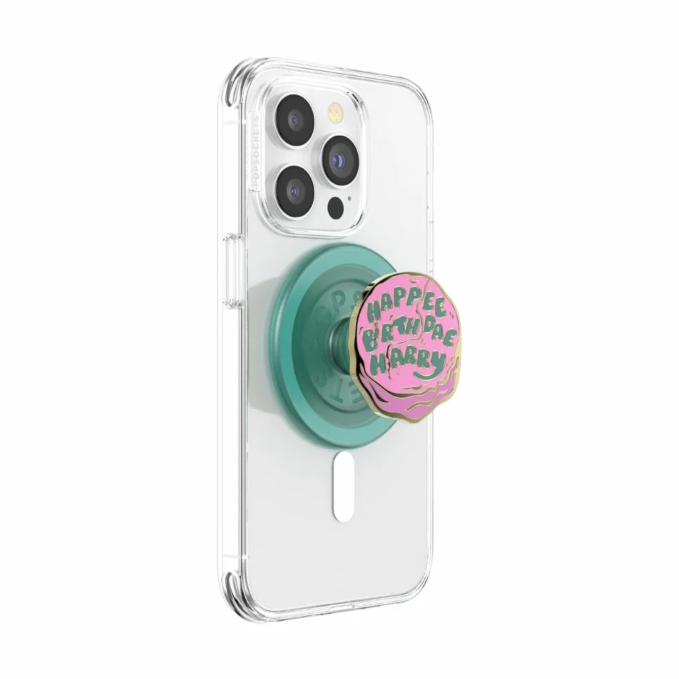 PopSockets Okrągły uchwyt do telefonu kompatybilny z MagSafe, pierścień adaptera w zestawie, uchwyt na telefon, kompatybilny z bezprzewodowym ładowaniem, Harry Potter - Happy Birthday Harry