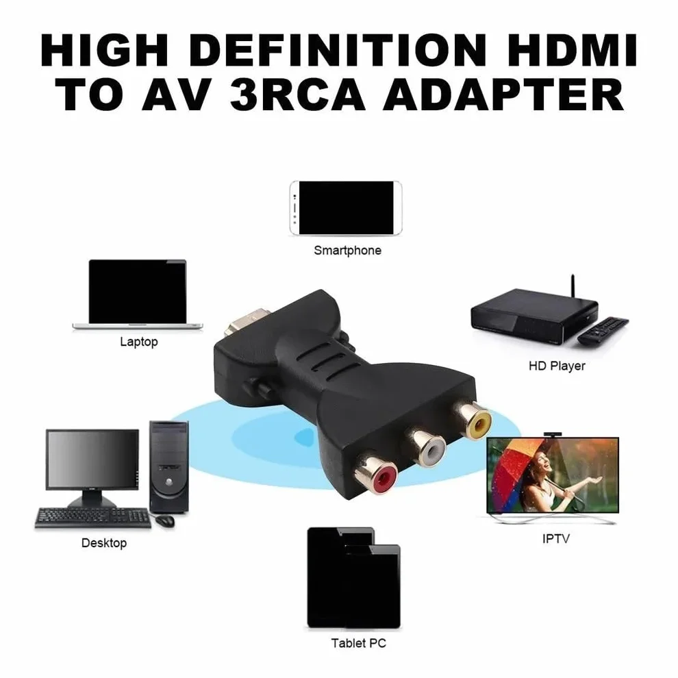 Adapter RCA na HDMI 1080P konwerter AV do telewizora HD DVD