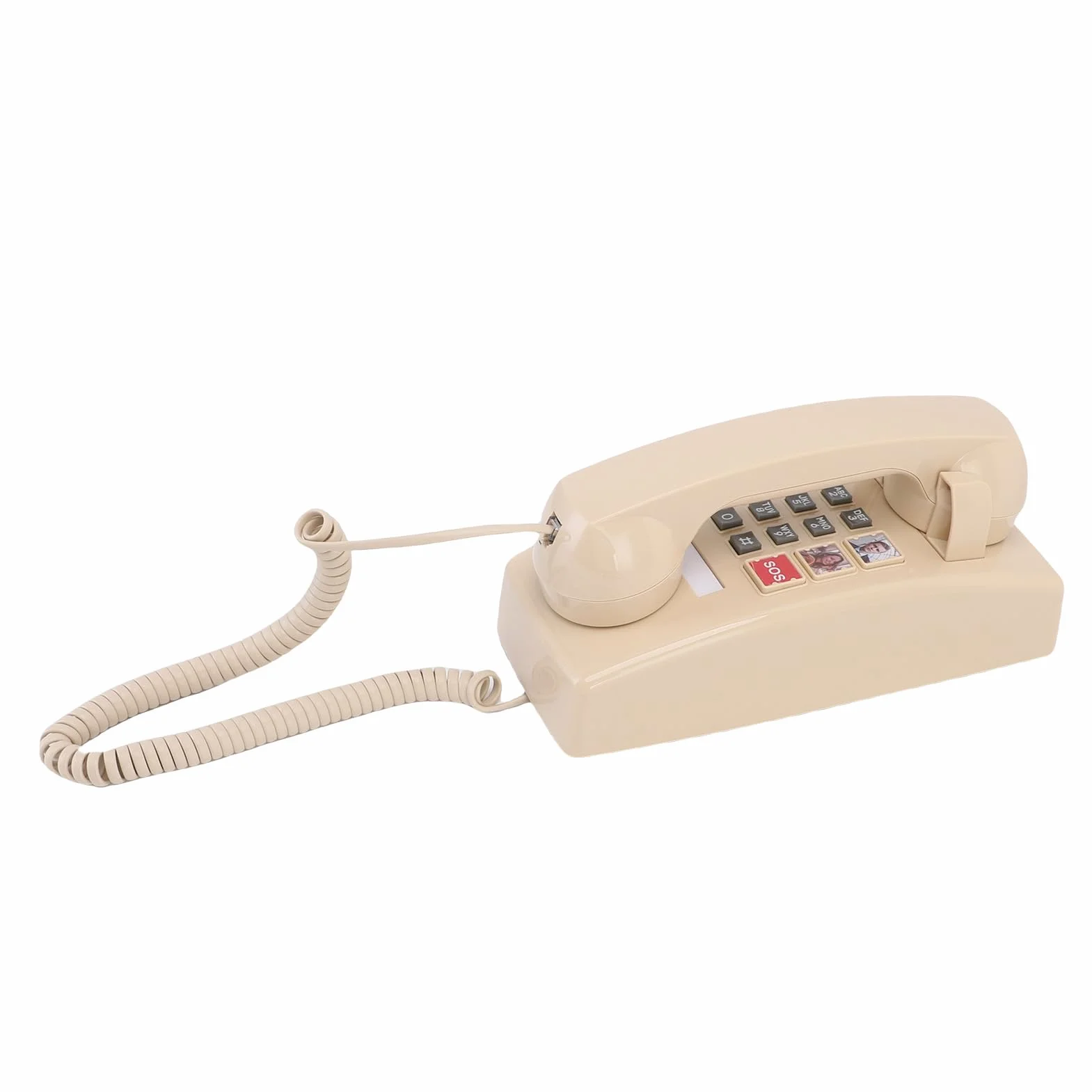 Telefon ścienny, Telefon Stacjonarny z regulacją Głośności Retro z Jednym Kliknięciem Wybieranie Rodzinne w Domu Szkoła Biuro Kuchnia Łatwa Obsługa Nie Wymaga ładowania Wskaźnik Stanu