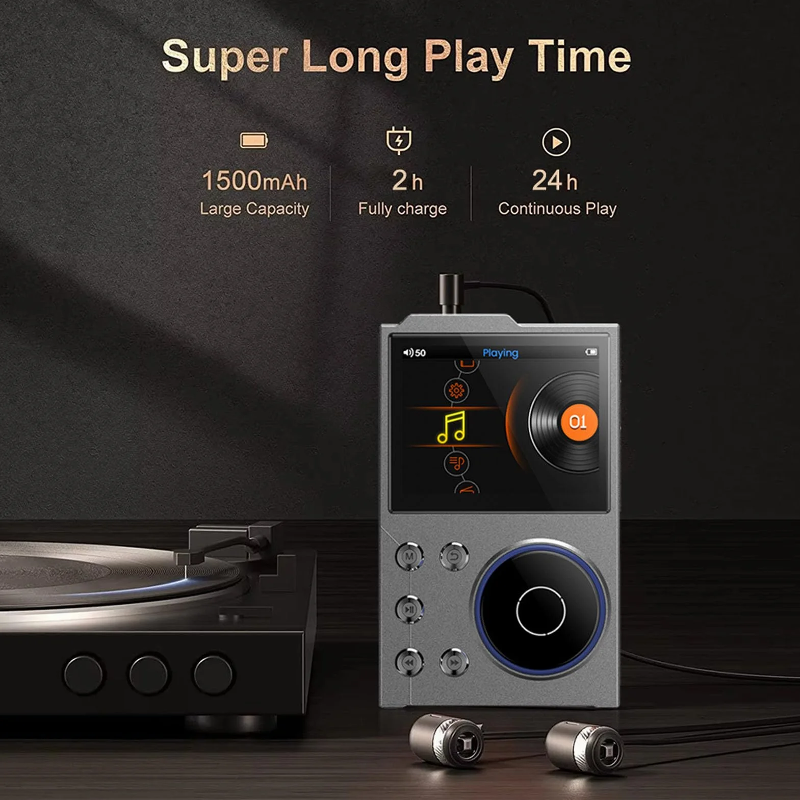 Odtwarzacz MP3, Przenośny Odtwarzacz Muzyki MP3, Odtwarzacz MP3 HiFi Bezstronny Dźwięk z Ekranem HD, z USB OTG dla Cyfrowego Odtwarzacza Dźwiękowego