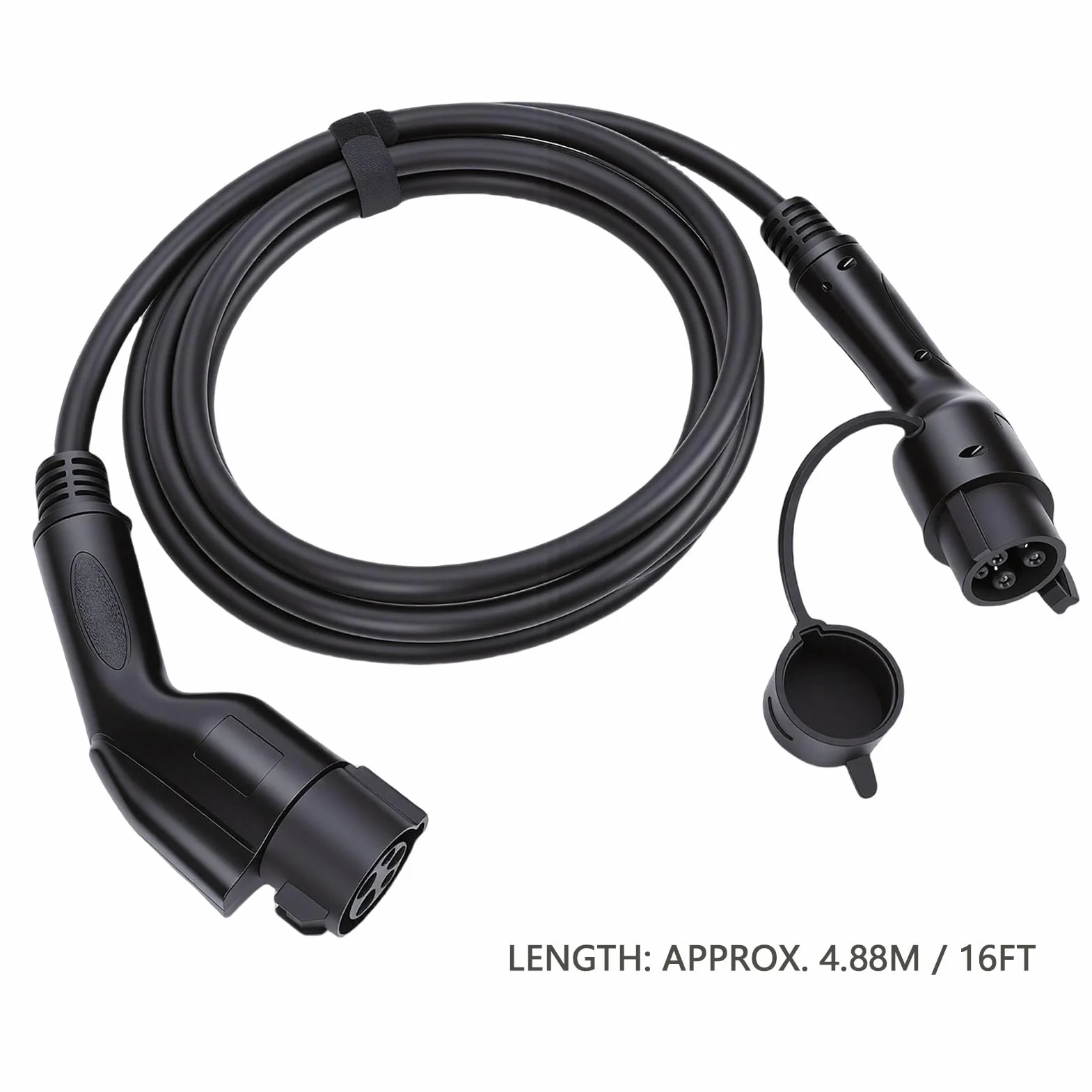 Przedłużacz J1772, Metalowy i Plastikowy Kabel do ładowania Pojazdów Elektrycznych 16 Stóp, 32 A, Kompatybilny z Pojazdami J1772, Zawiera torbę do Przechowywania Kona EV R1T Lyriq
