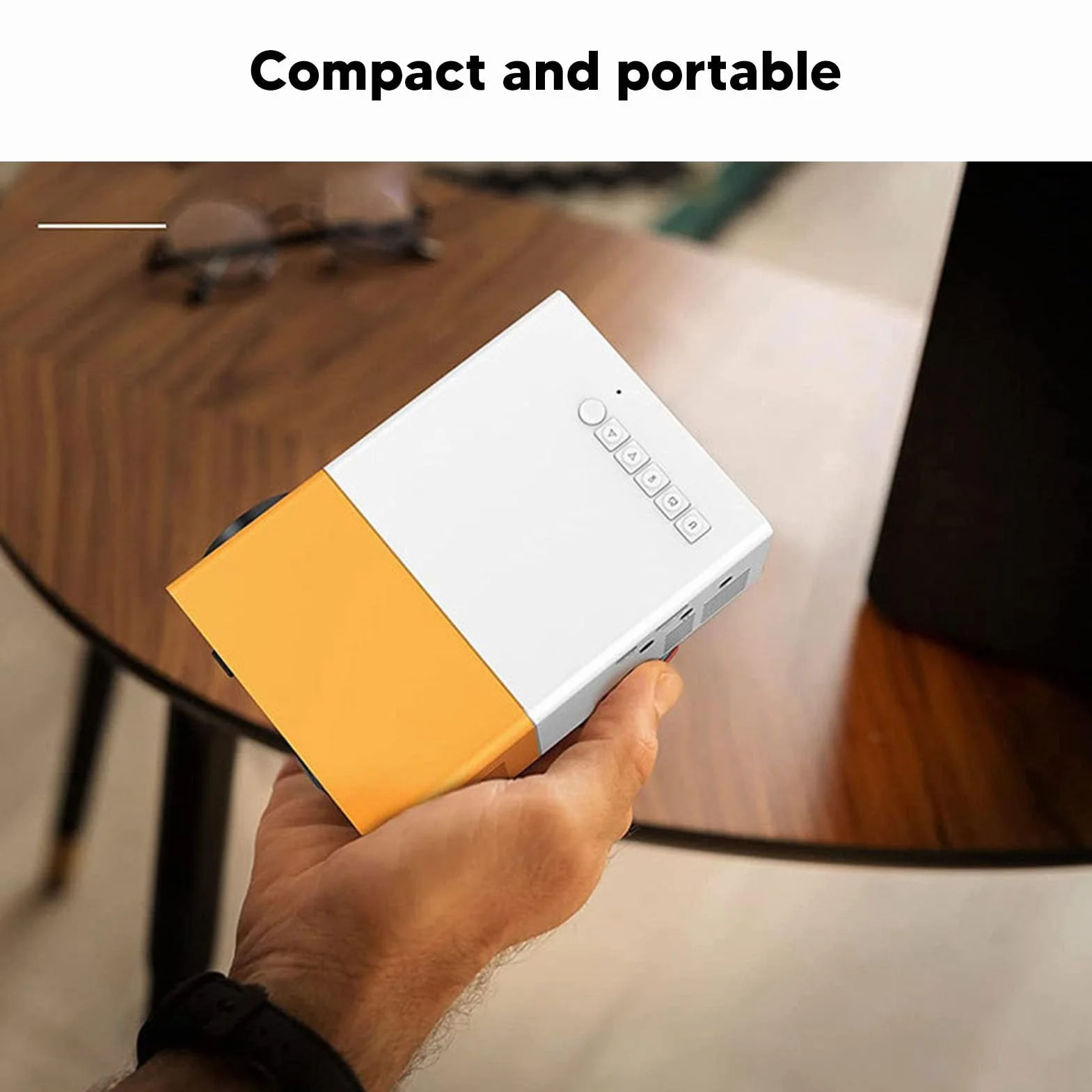 Mini Projektor Przenośny Projektor Wideo, Multimedialny Projektor Kina Domowego, Projektor Telefoniczny Smart HD 1080P HiFi, do Karty Pamięci Interfejsu Multimedialnego USB HD