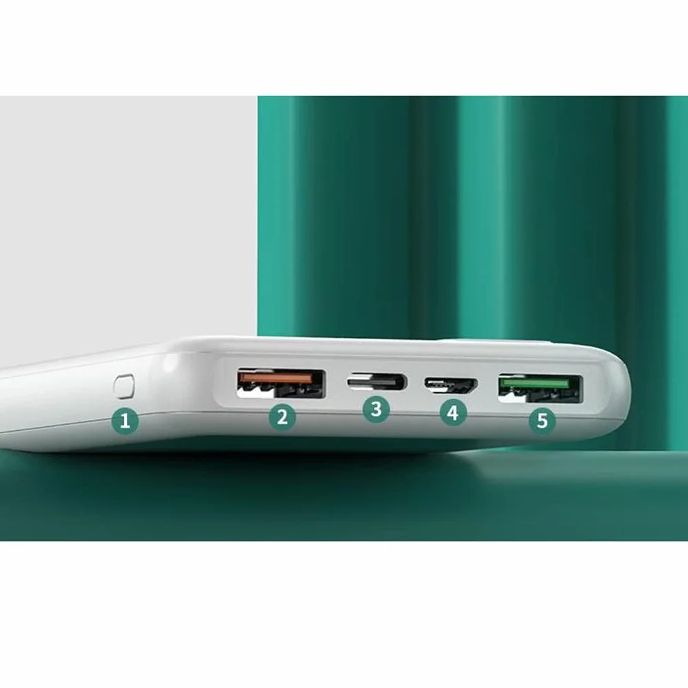 JJJ Szybkie ładowanie Powerbank 20000 mAh kreatywny powerbank o dużej pojemności (kolor: biały, rozmiar: 10 000 mAh)
