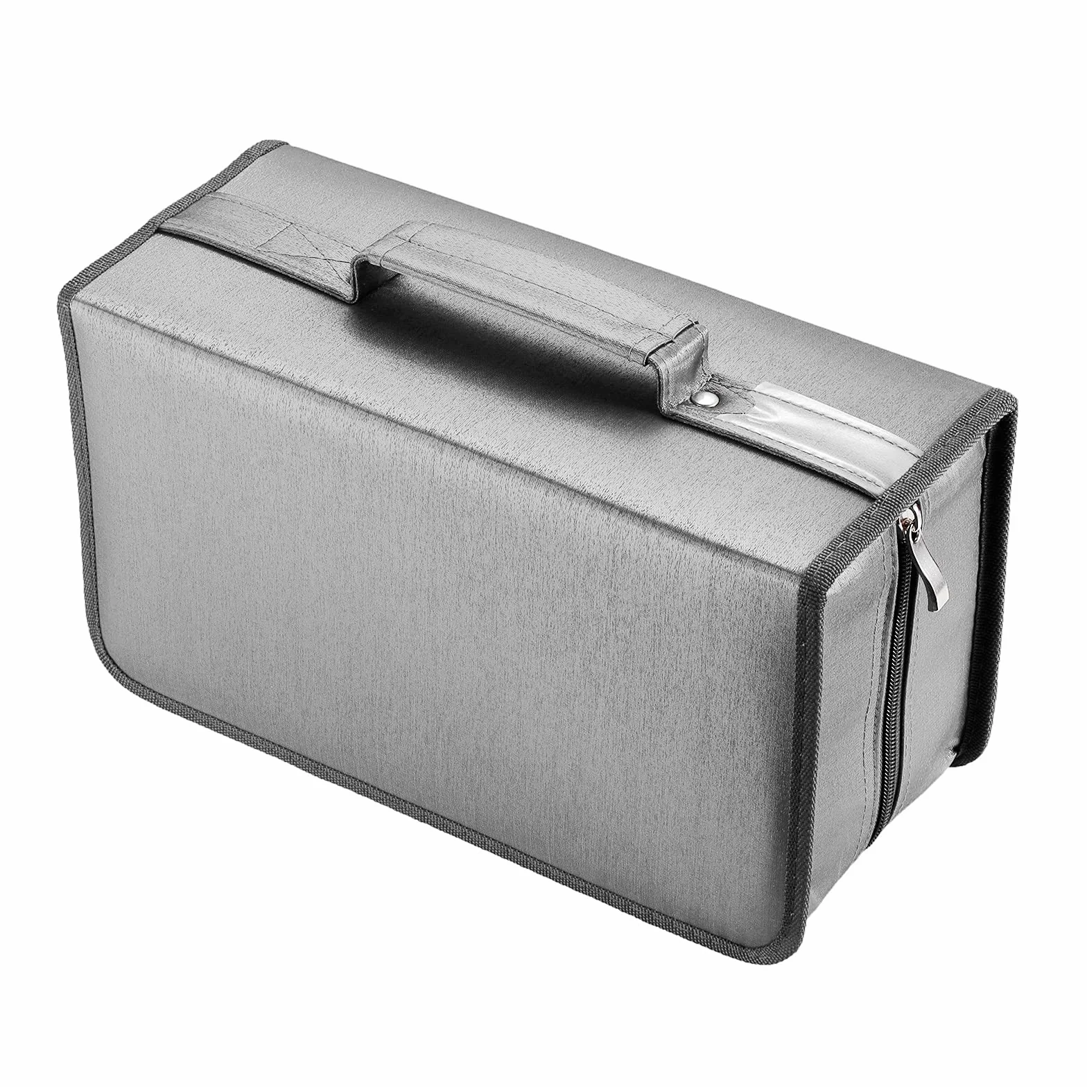 Etui na CD nylon 160 cm portfel do przechowywania płyt organizer z uchwytem na karty szary