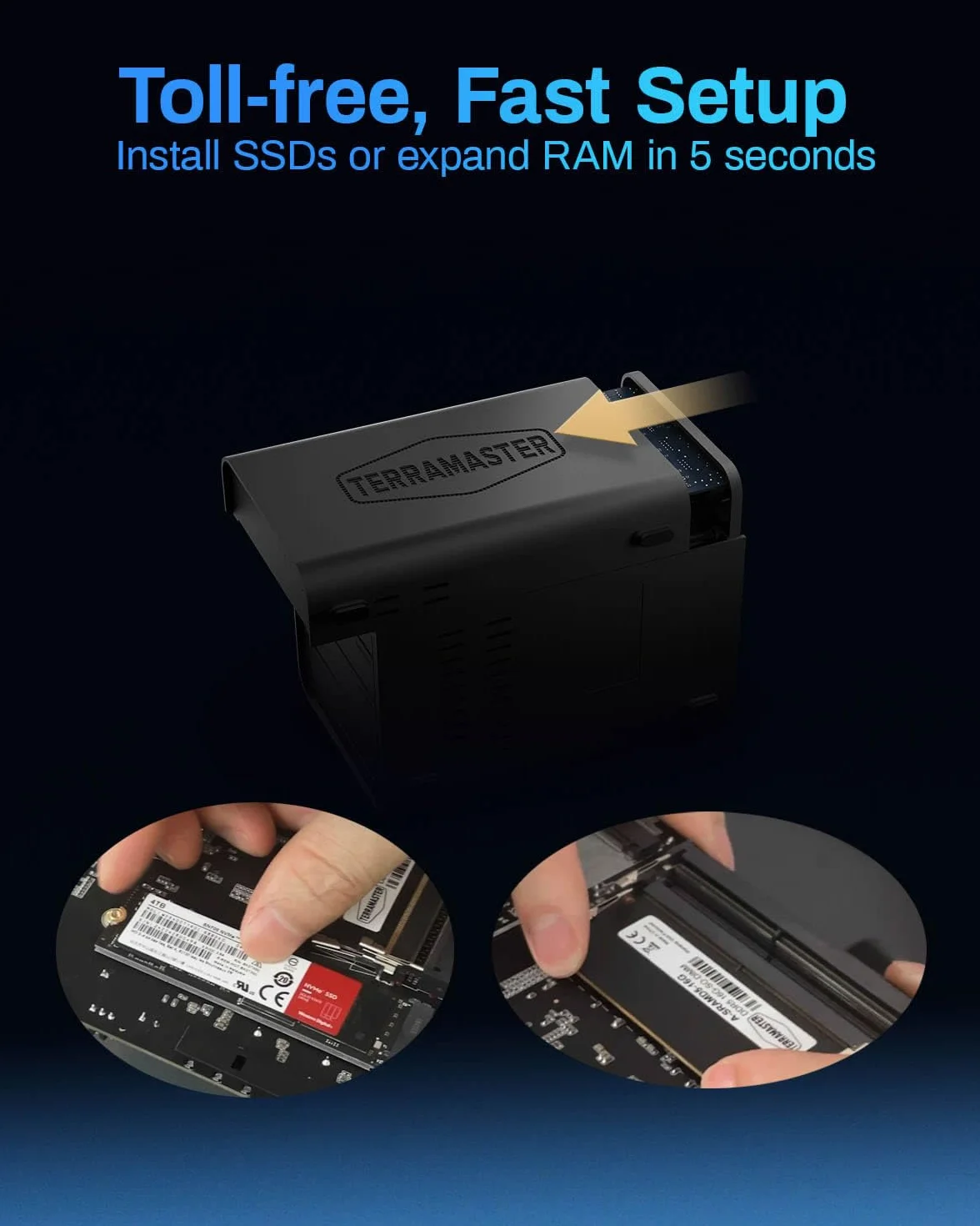 TERRAMASTER F6-424 Max NAS Storage - 6Bay Core i5 1235U 10 rdzeni, 12 wątków, 8 GB pamięci DDR5 RAM, 10 GbE port X2, Network Attached Storage, najwyższa wydajność dla przedsiębiorstw (Diskless)