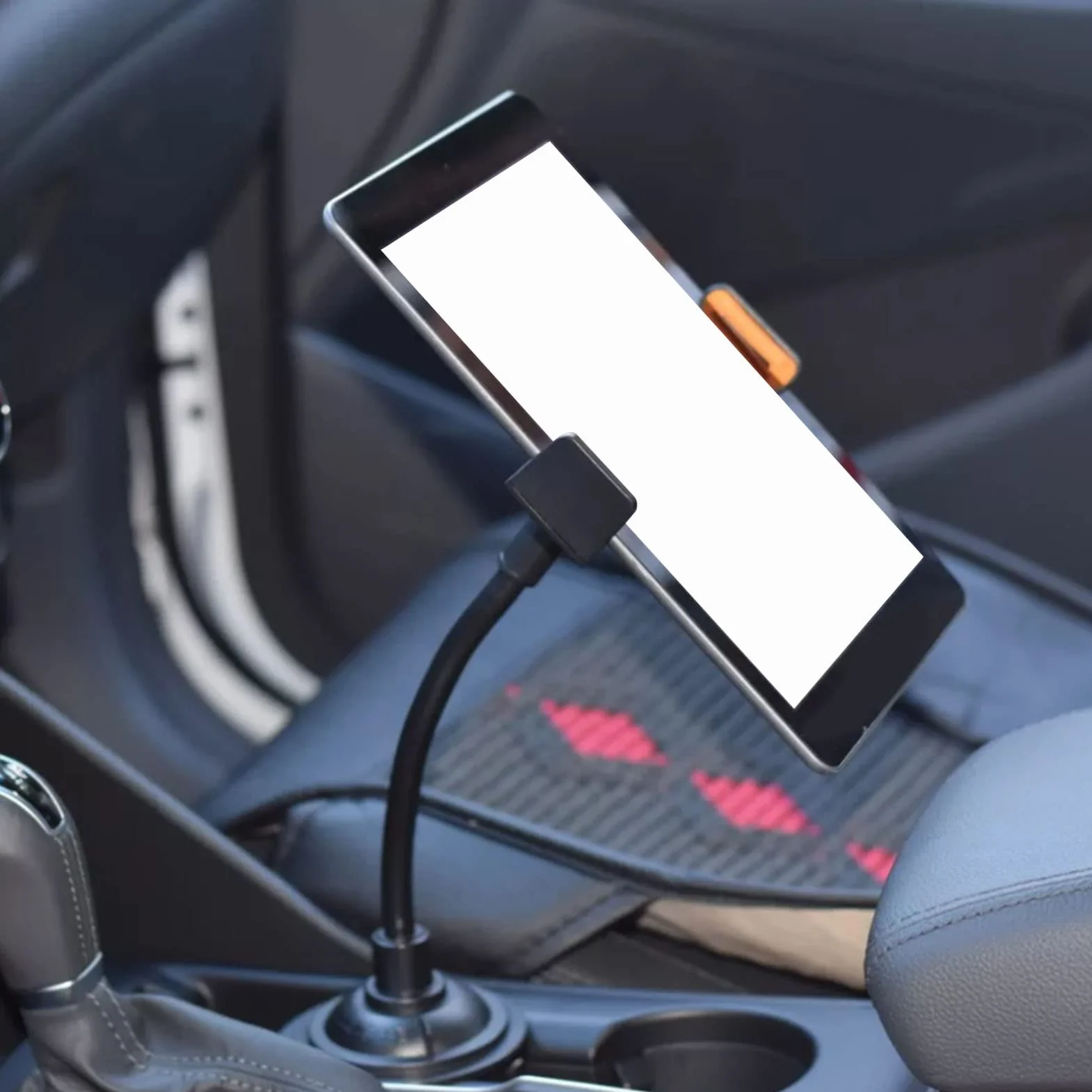 Uchwyt na kubek, bezprzewodowa ładowarka samochodowa, uniwersalne automatyczne mocowanie, regulacja 360°, uchwyt na telefon do iPhone (niebieski)