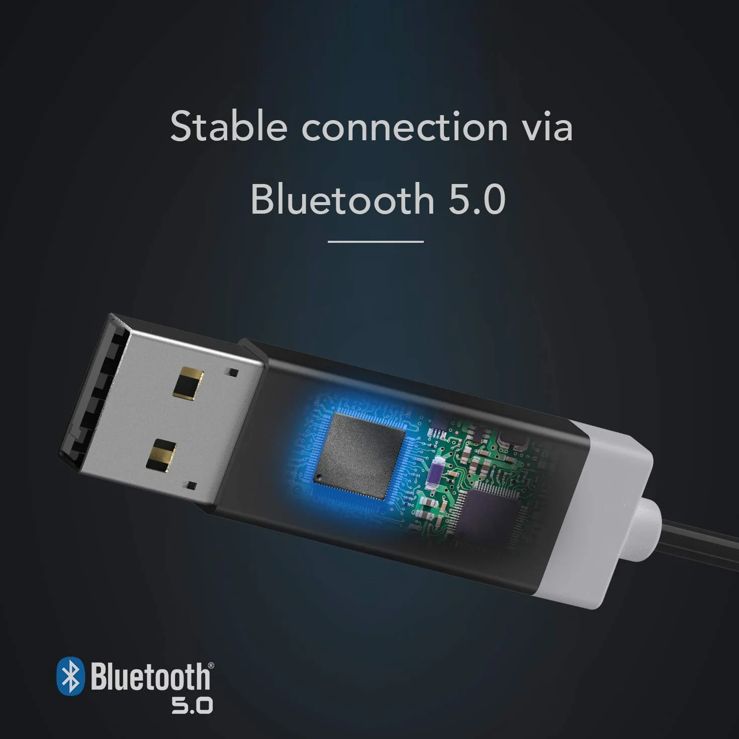 TUNAI Firefly LDAC Adapter odbiornika Bluetooth- bezprzewodowy adapter Bluetooth 5.0 do muzyki w samochodzie z USB DAC i złączem AUX 3,5 mm - automatyczne połączenie, nie wymaga ładowania