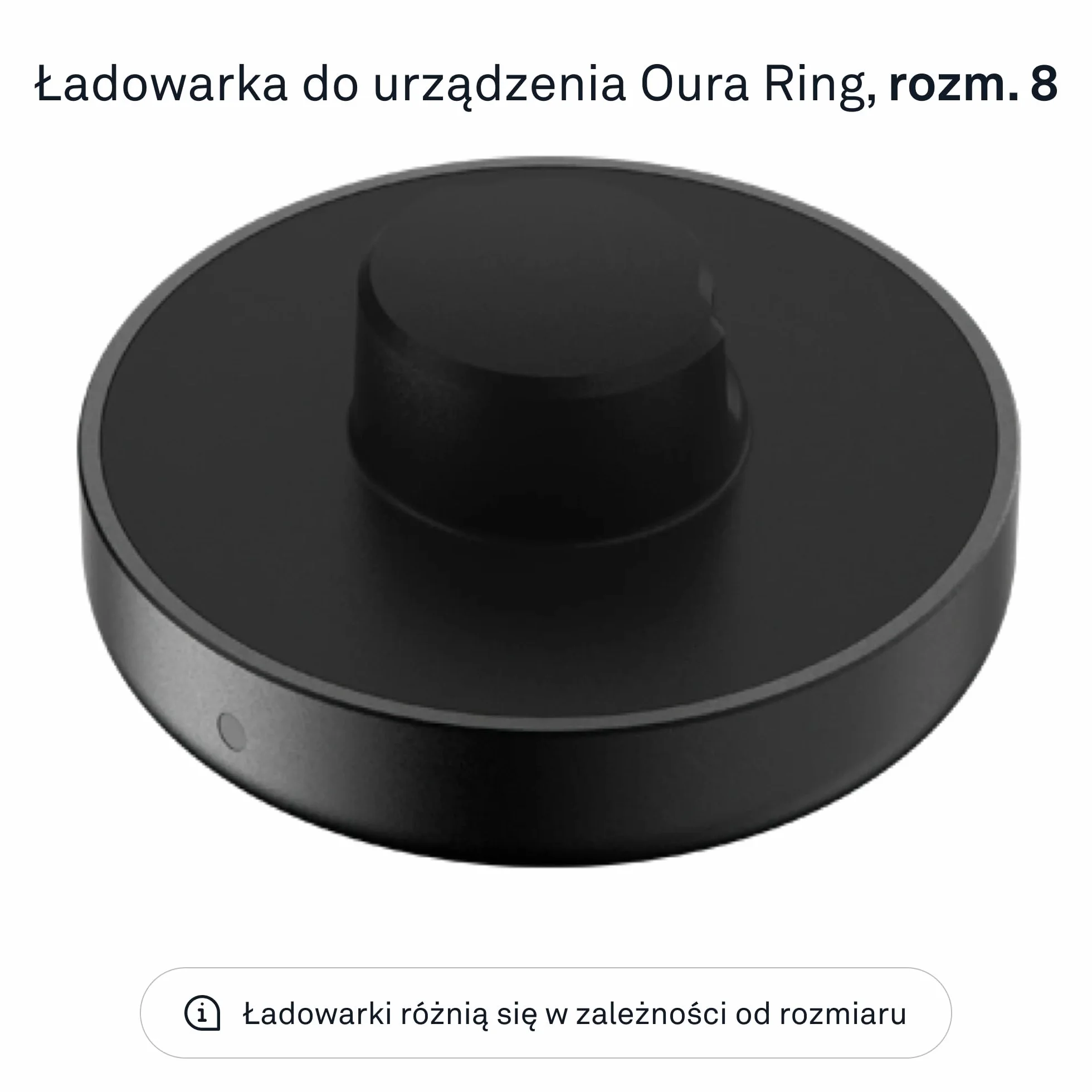Oura Gen3 Smart Ring Ładowarka - Rozmiar 8 | Pelne naladowanie baterii w 60-80 min - Monitorowanie poziomu baterii w aplikacji Oura App - W zestawie z podkladka ladujaca i przewodem USB-C