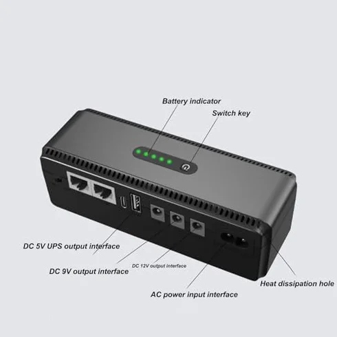 10400 mAh zasilacz awaryjny z akumulatorem UPS o dużej pojemności i dwóch opcjach wejściowych, dużym napięciem, inteligentnym bezpieczeństwem modemu routera kamery i