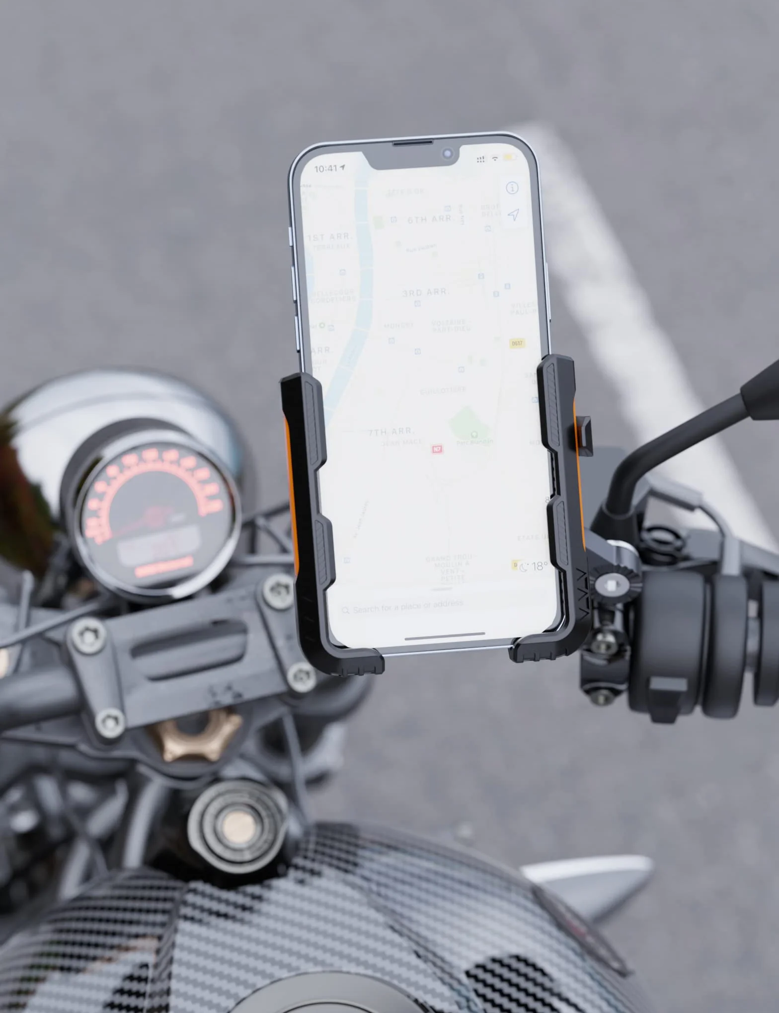 Grefay Motocykl Uchwyt na Telefon uchwyt na Kierownicę Motocykl Uchwyt na Telefon Lusterko Wsteczne (2 Metody Połączenia + 1 S Szybki Demontaż) z 360 Obrotem Dla Smartfona 4.0-7.0 Cala