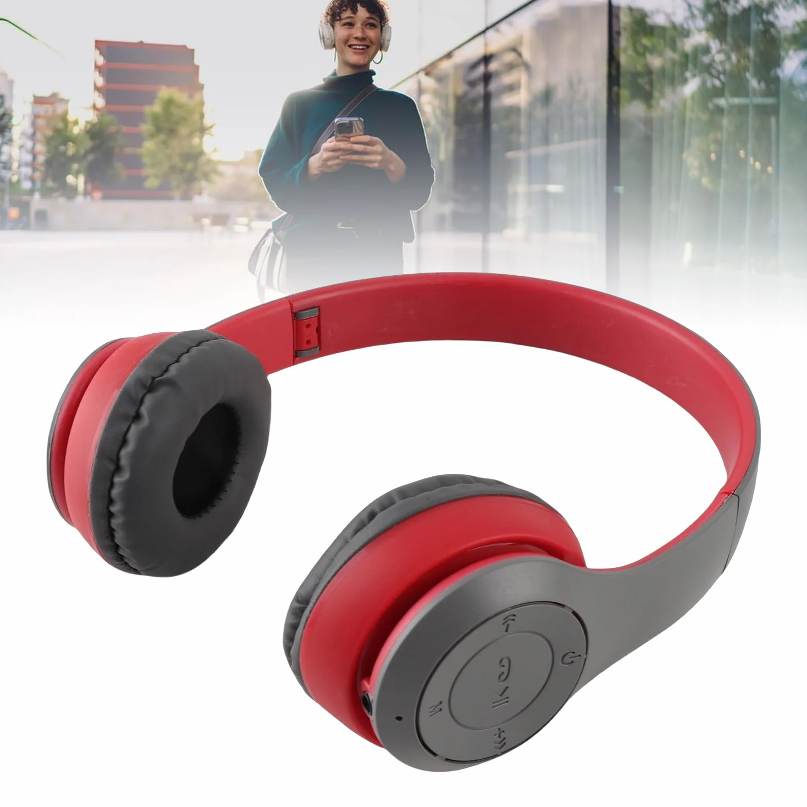 Zestaw Słuchawkowy P47 Wielofunkcyjne Składane Bezprzewodowe Słuchawki Sportowe z Dźwiękiem Stereo HiFi, technologią i ergonomiczną konstrukcją do Podróży w Domowym Biurze