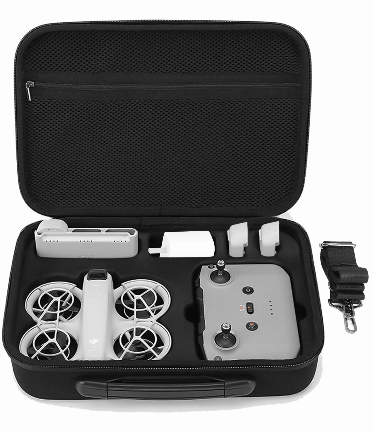 torba na drona DJI Neo, przenośna torba na przechowywanie, etui PU do podróży na DJI Neo i akcesoria do baterii pilota RC-N3, Czarny
